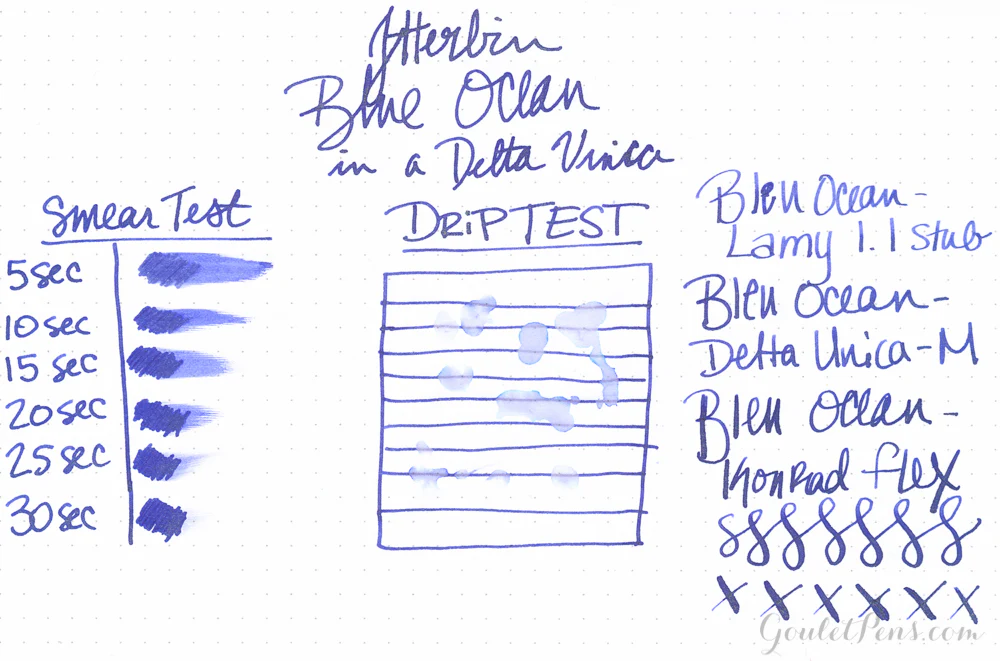Jacques Herbin 1670 Bleu Ocean - 15ml Bottled Ink - Image 8
