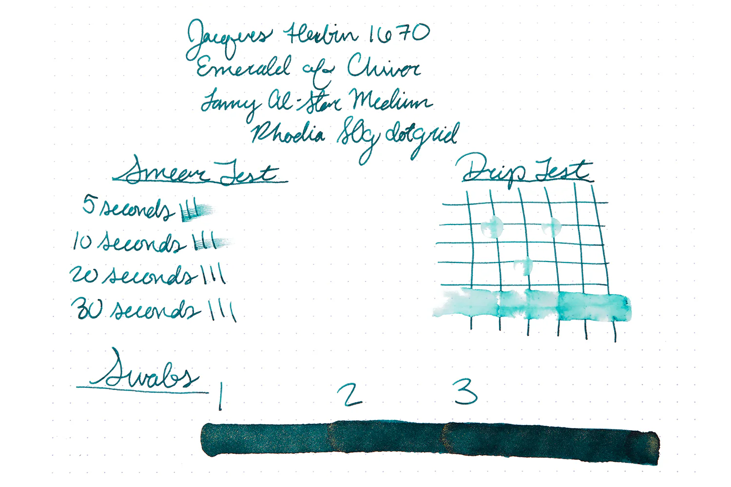 Jacques Herbin 1670 Emerald of Chivor - Ink Sample - Image 7