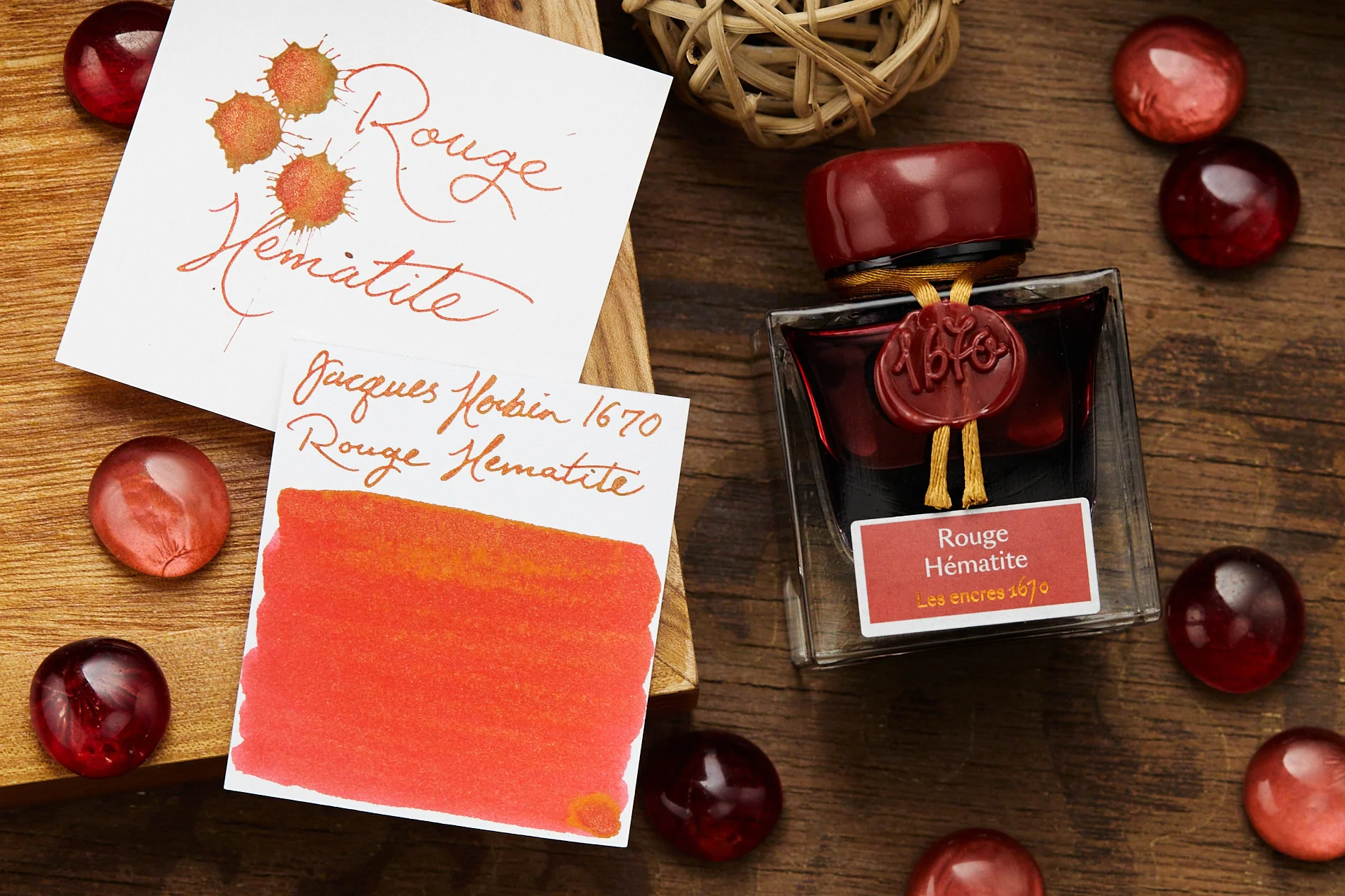 Jacques Herbin 1670 Rouge Hematite - 50ml Bottled Ink - Image 4