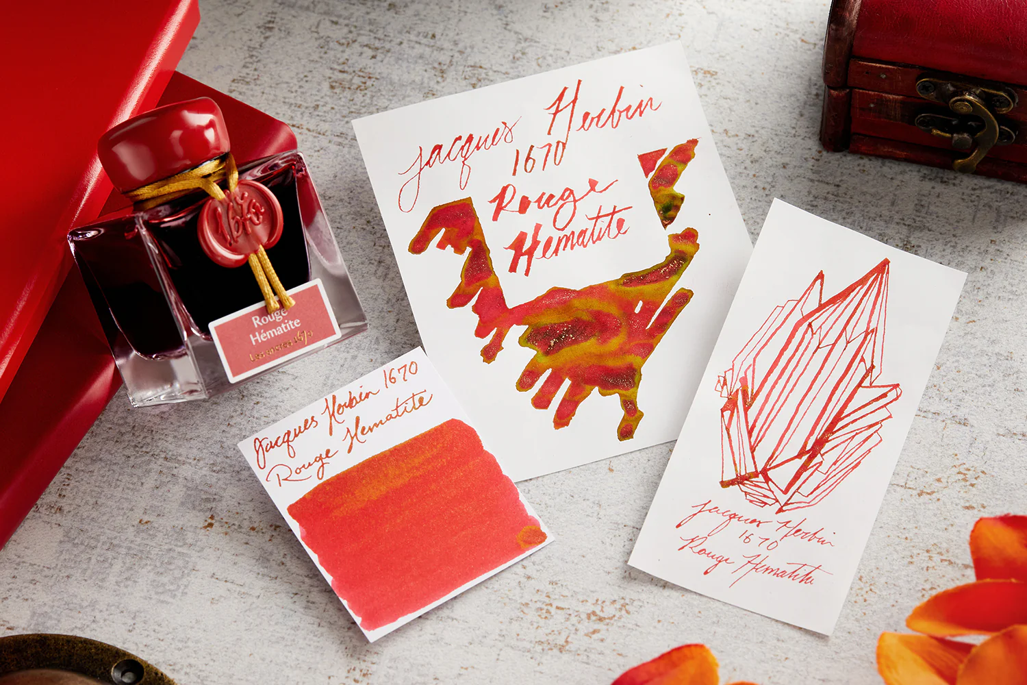 Jacques Herbin 1670 Rouge Hematite - Ink Sample - Image 3