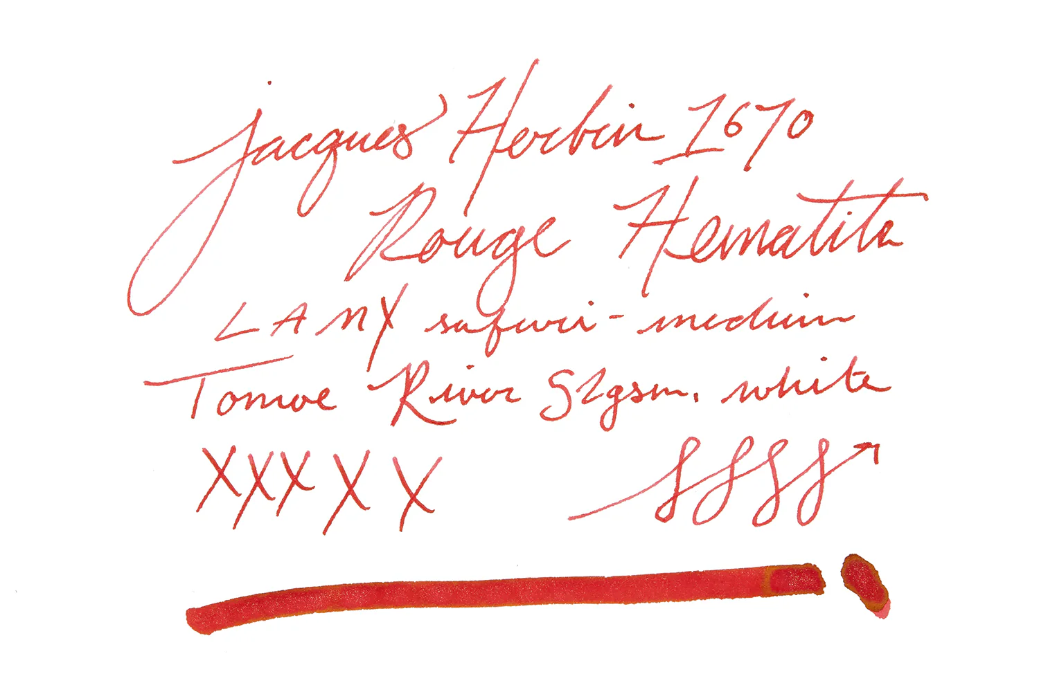 Jacques Herbin 1670 Rouge Hematite - Ink Sample - Image 6