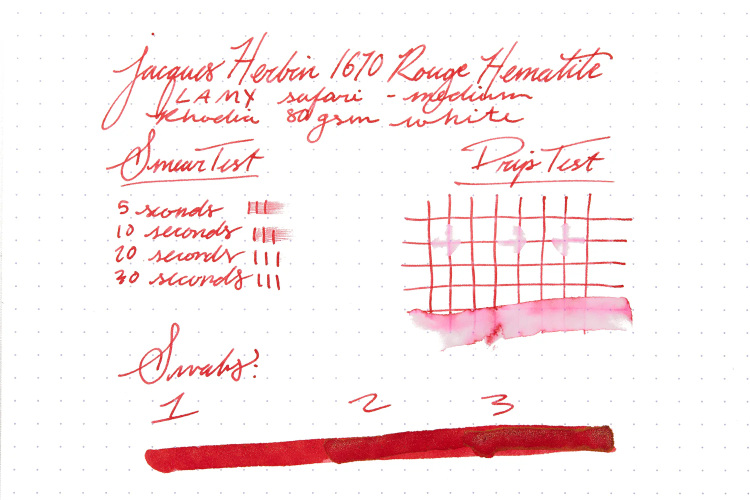Jacques Herbin 1670 Rouge Hematite - Ink Sample - Image 7