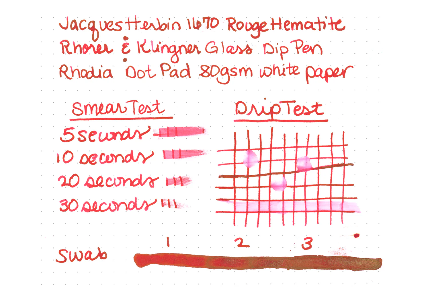 Jacques Herbin 1670 Rouge Hematite - Ink Sample - Image 9