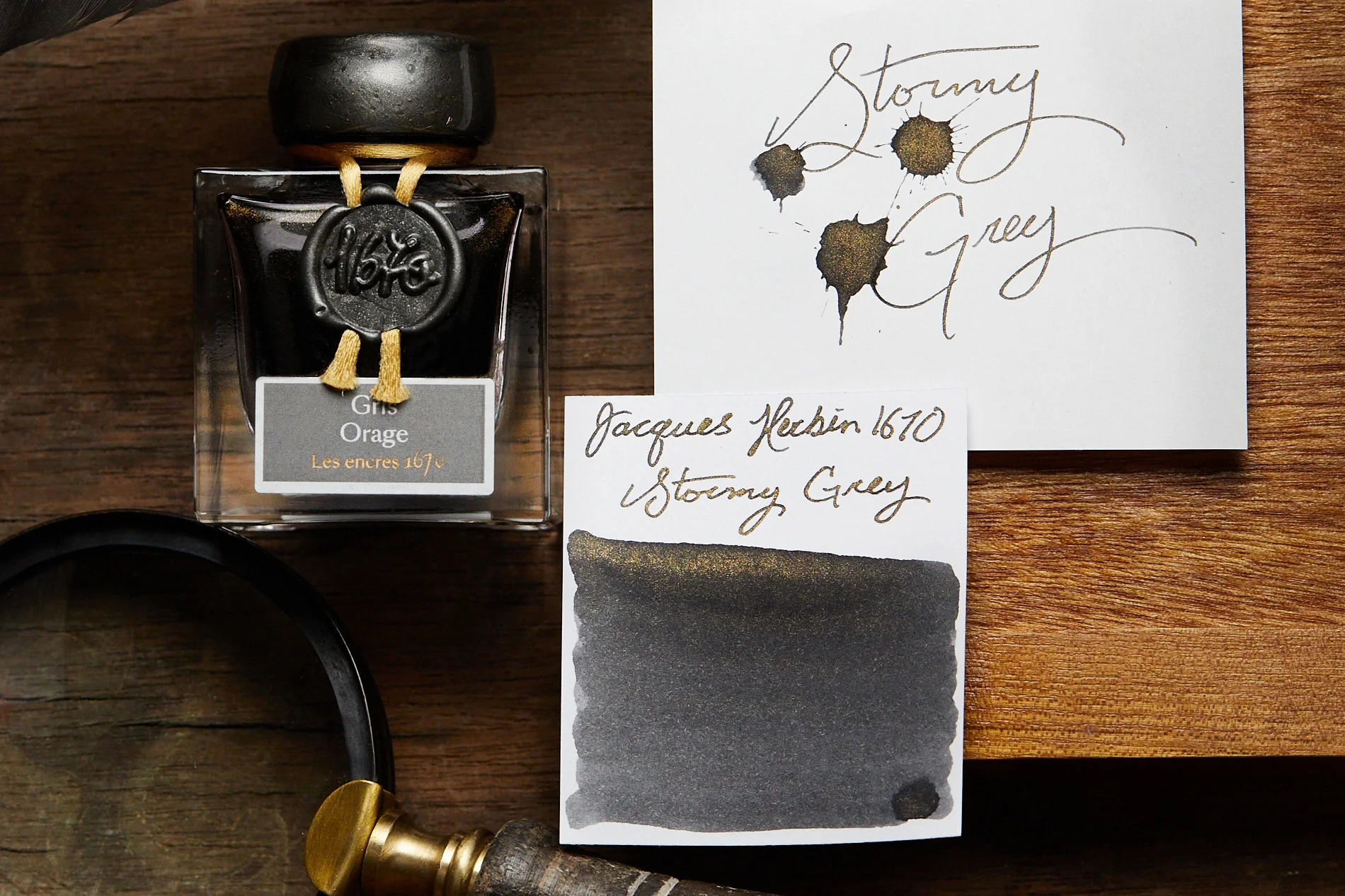 Jacques Herbin 1670 Stormy Grey - 50ml Bottled Ink - Image 4