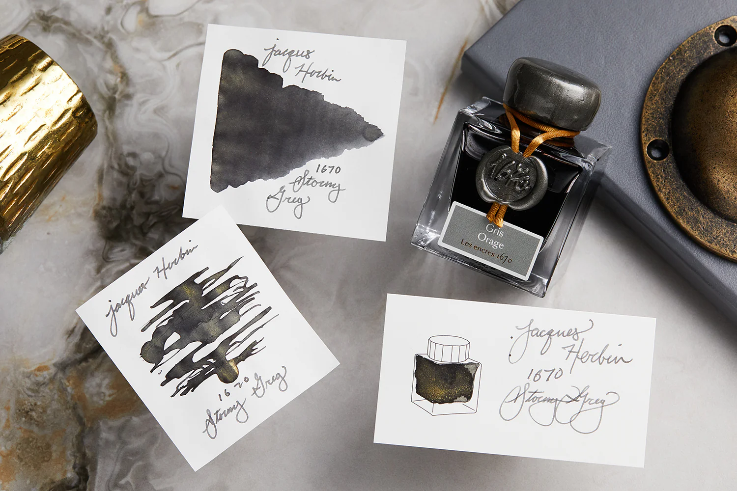 Jacques Herbin 1670 Stormy Grey - Ink Sample - Image 4