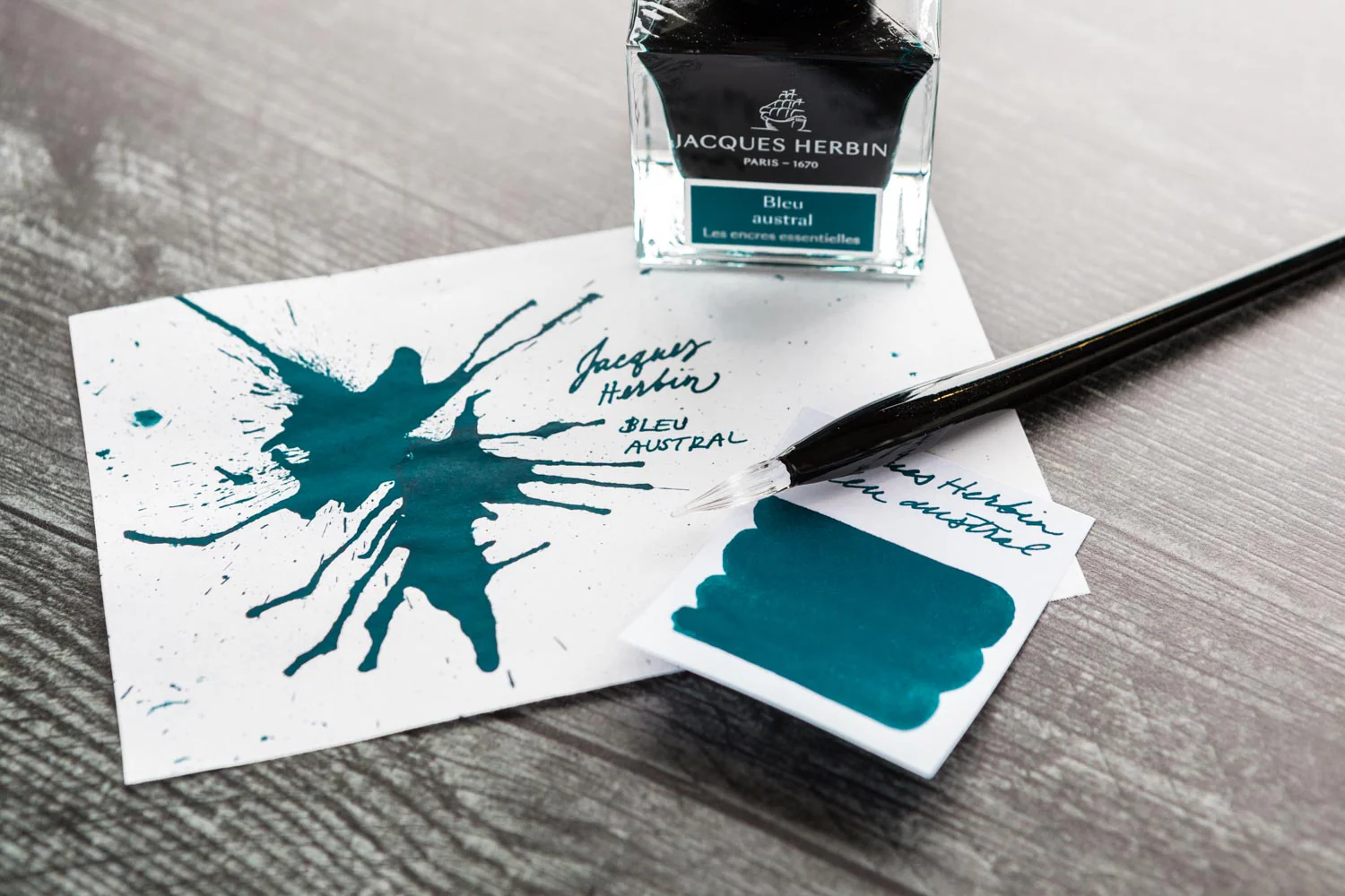 Jacques Herbin Bleu Austral - 50ml Bottled Ink - Image 3
