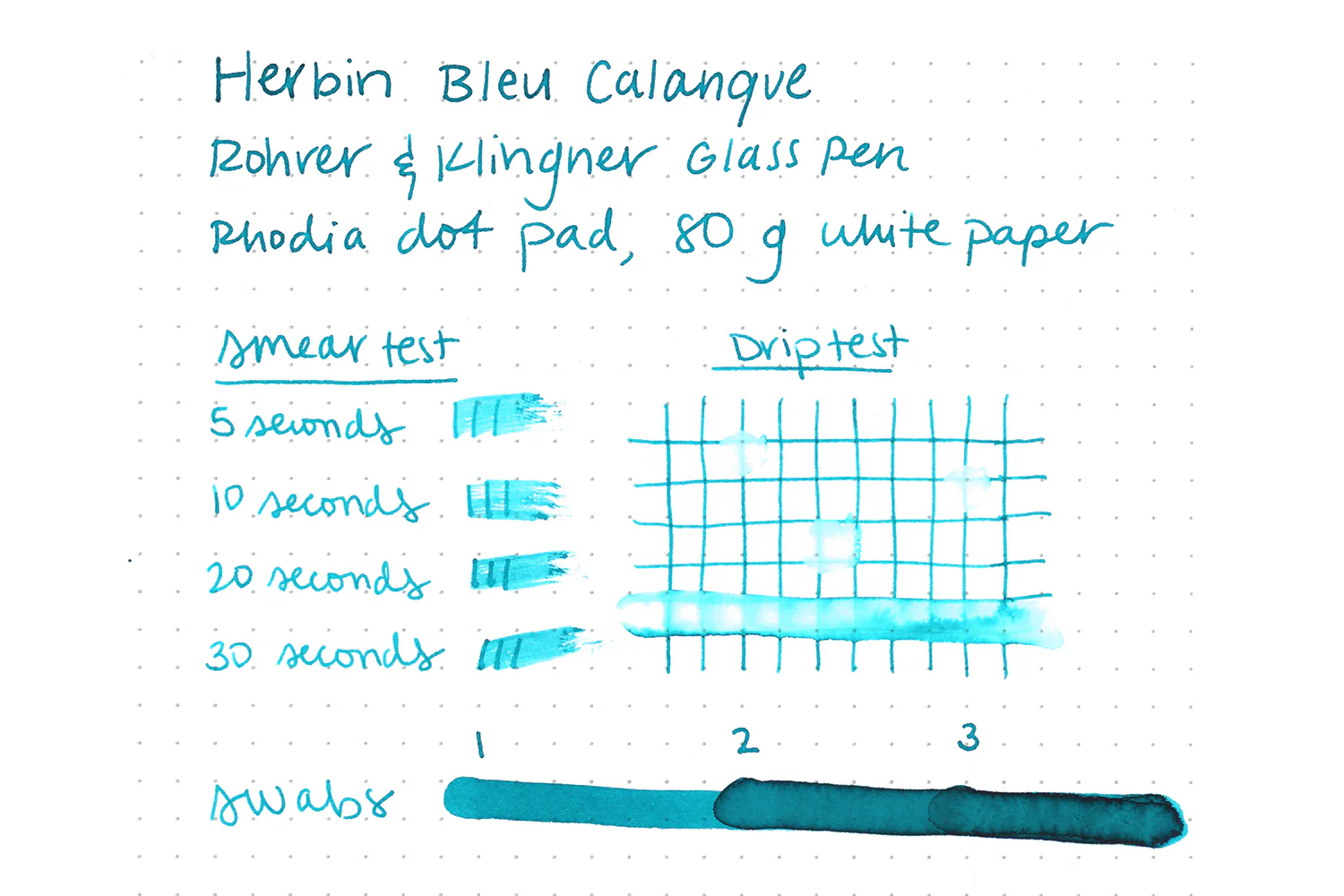 Jacques Herbin Bleu Calanque - Ink Sample - Image 2