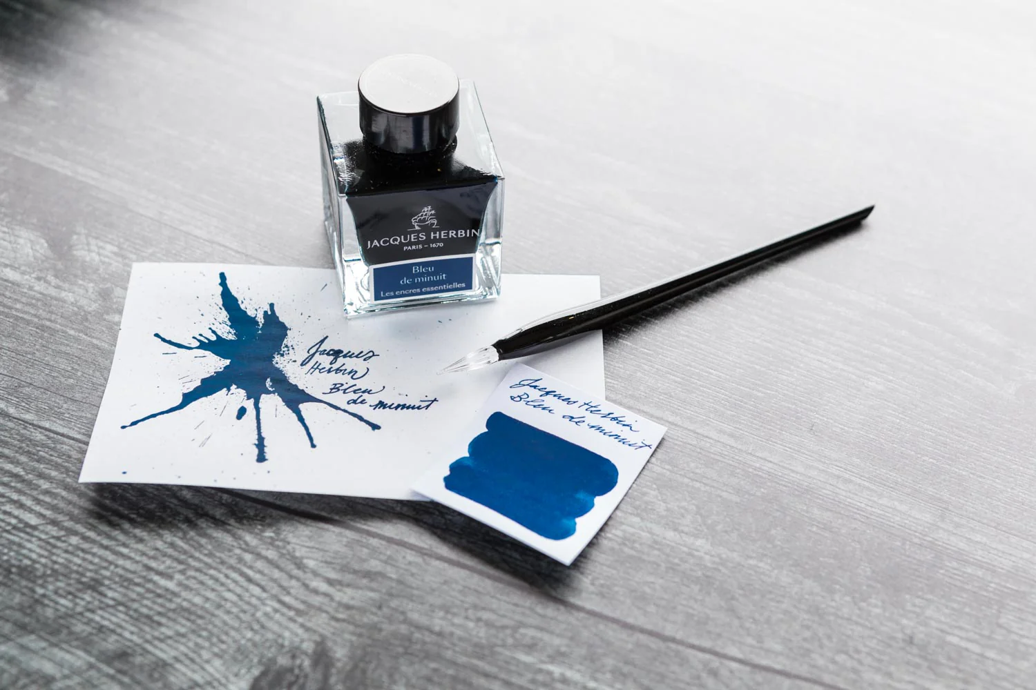 Jacques Herbin Bleu de Minuit - 50ml Bottled Ink - Image 2