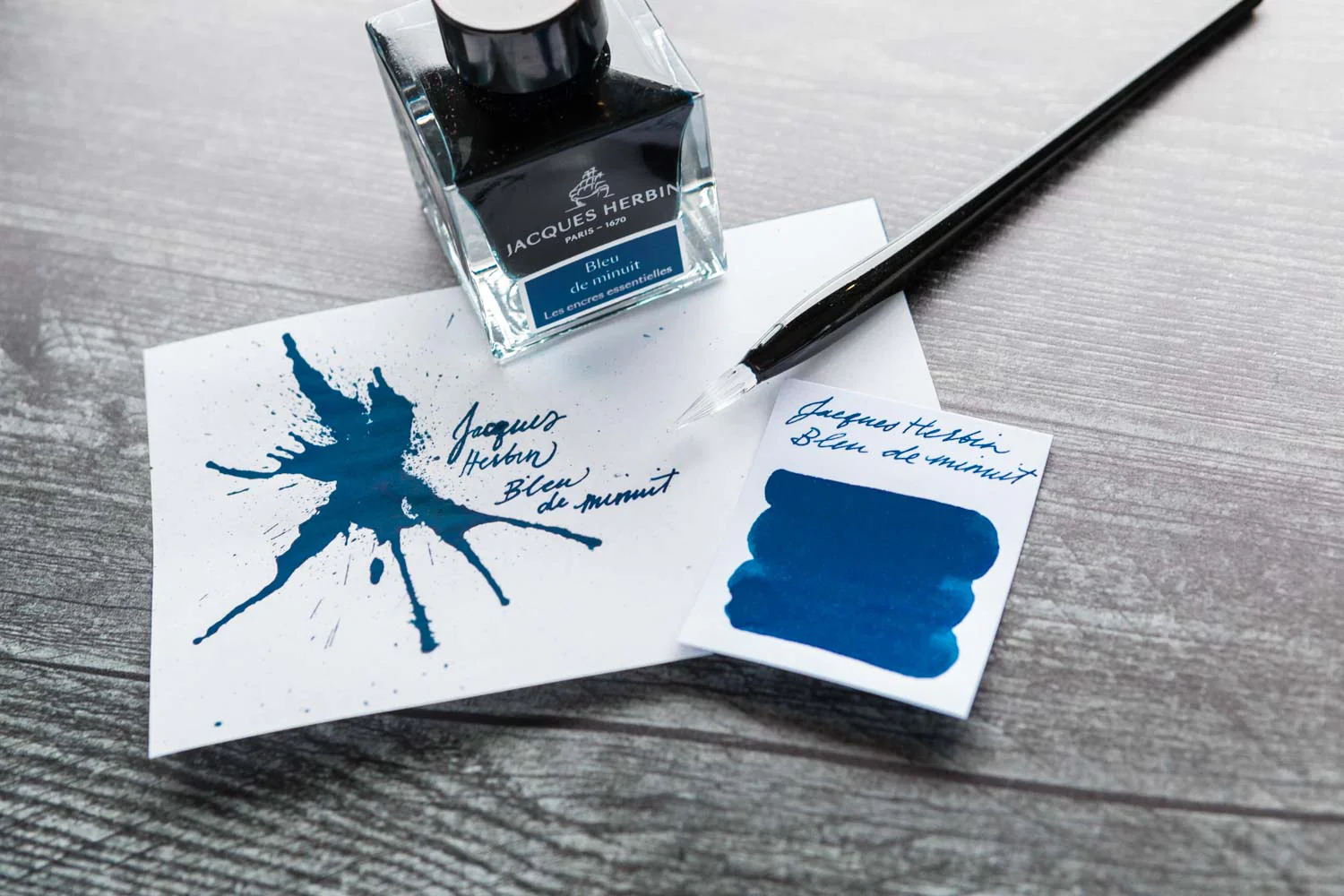 Jacques Herbin Bleu de Minuit - 50ml Bottled Ink - Image 3