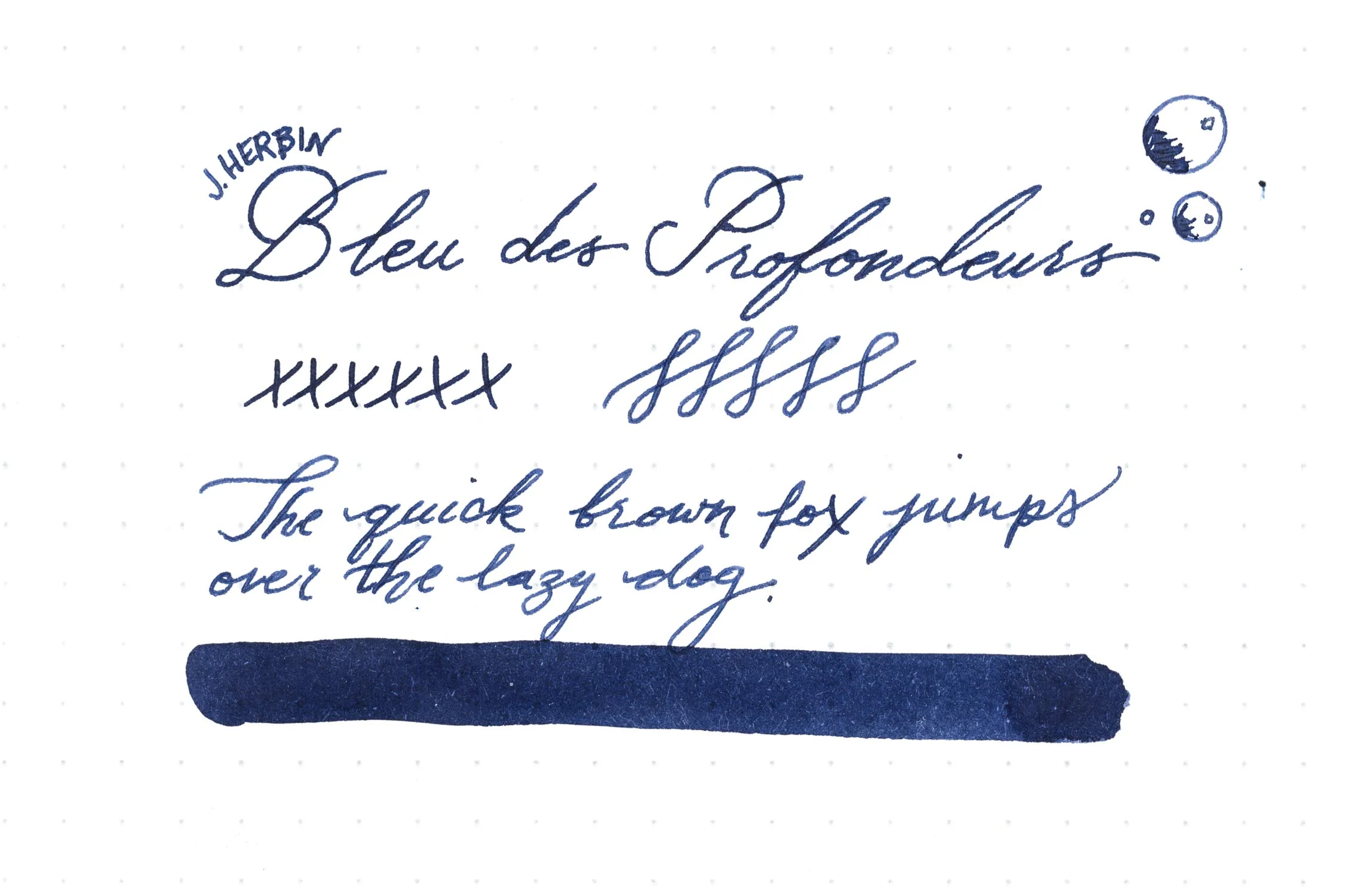 Jacques Herbin Bleu Des Profondeurs - Ink Sample - Image 2