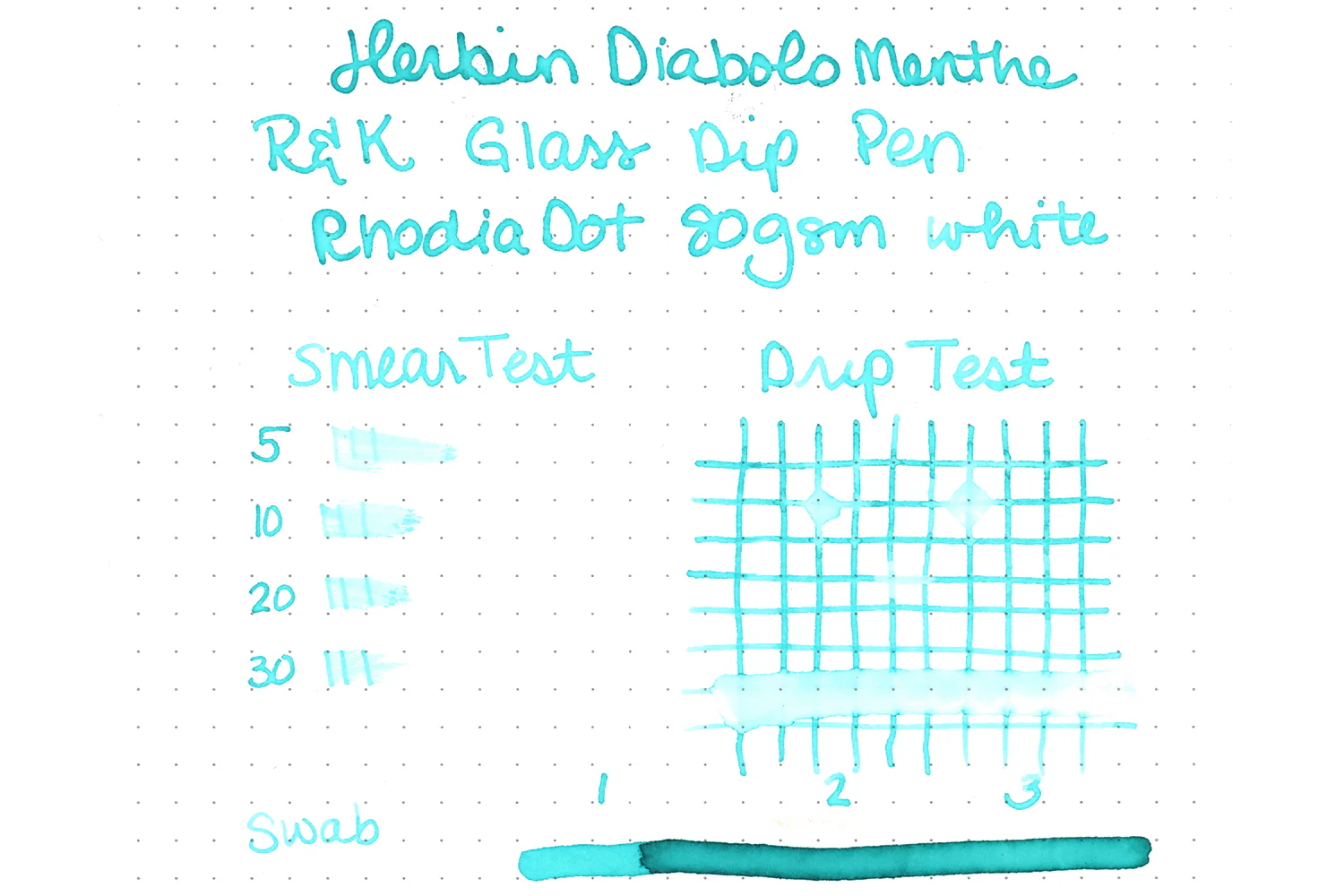 Jacques Herbin Diabolo Menthe - Ink Sample - Image 2