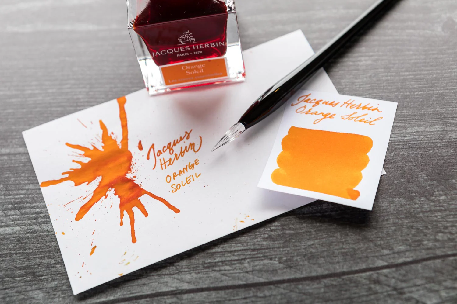 Jacques Herbin Orange Soleil - 50ml Bottled Ink - Image 3