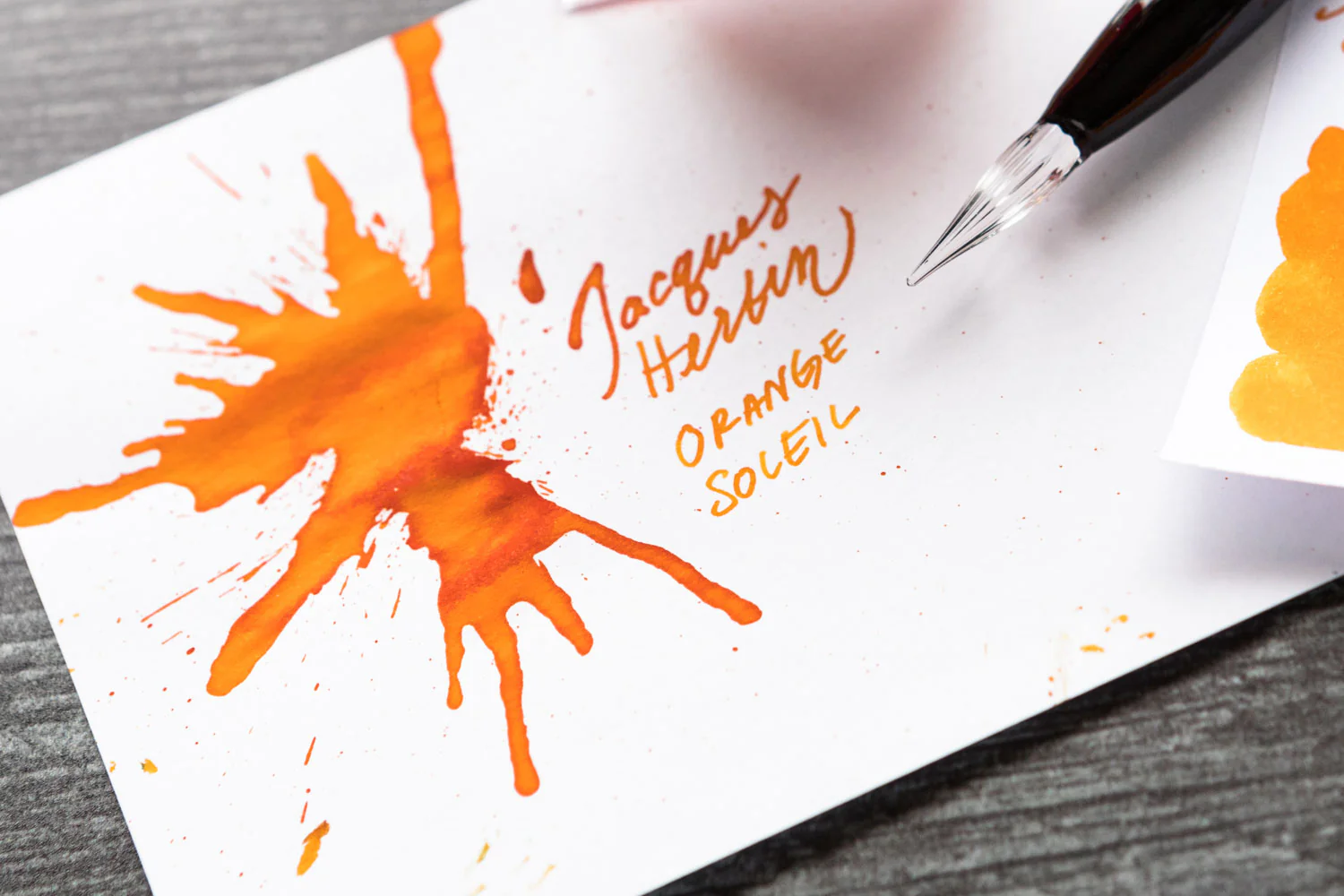 Jacques Herbin Orange Soleil - Ink Sample - Image 2