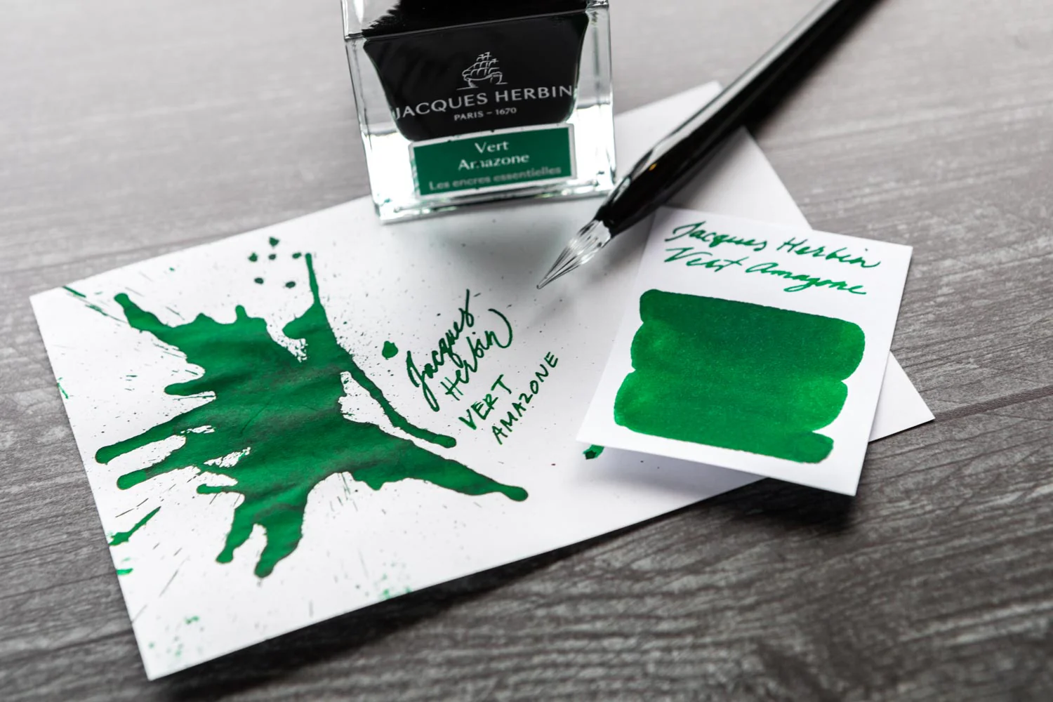 Jacques Herbin Vert Amazone - 50ml Bottled Ink - Image 3
