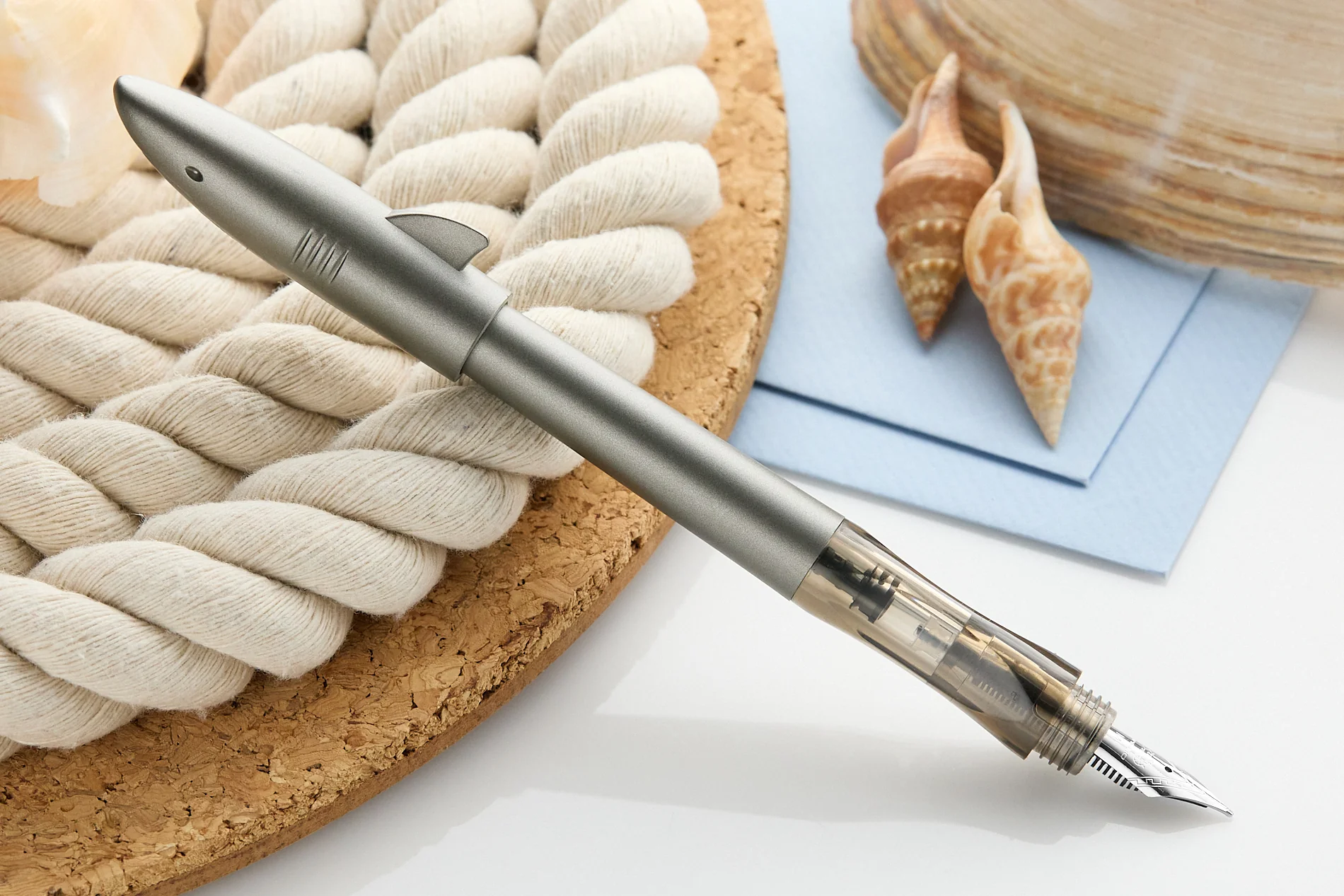 Jinhao 993 Shark Fountain Pen - Matte Green (#5 Nib) - Image 3