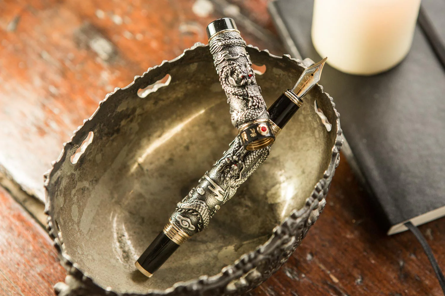 Jinhao 999 Dragon Fountain Pen - Black - Image 9