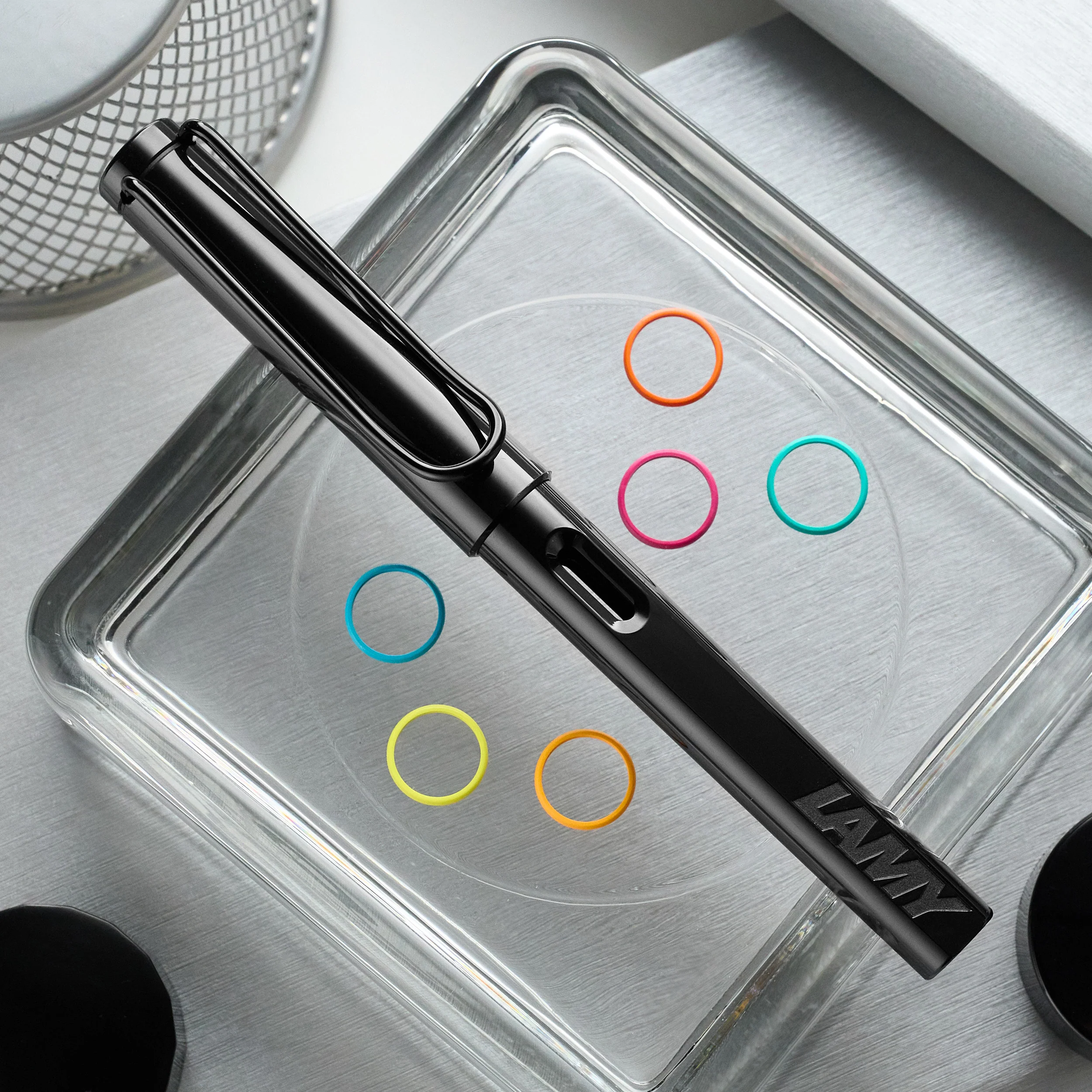 LAMY safari Fountain Pen - all black-multi ring set (Special Edition) - Image 2