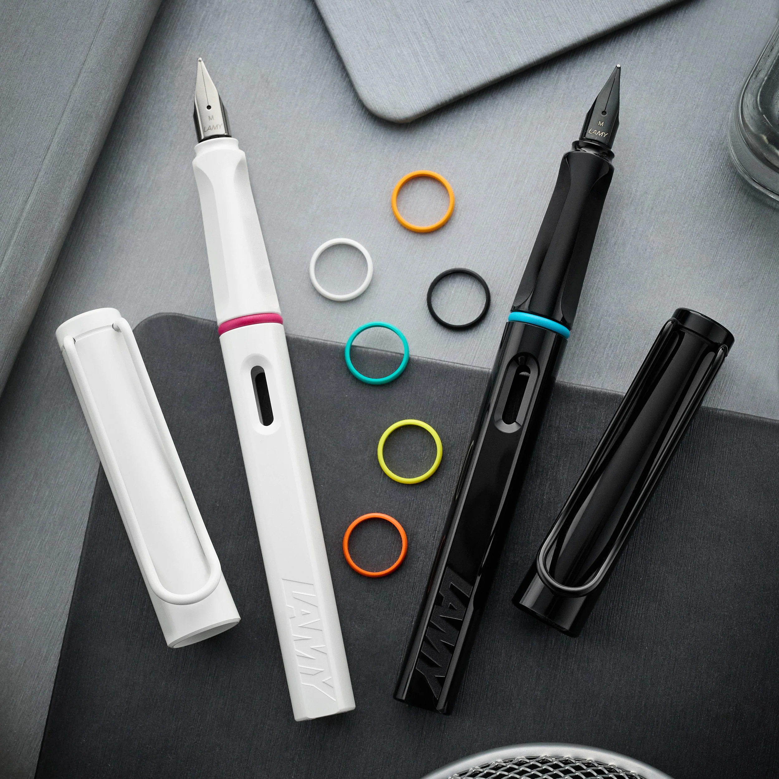 LAMY safari Fountain Pen - all black-multi ring set (Special Edition) - Image 6