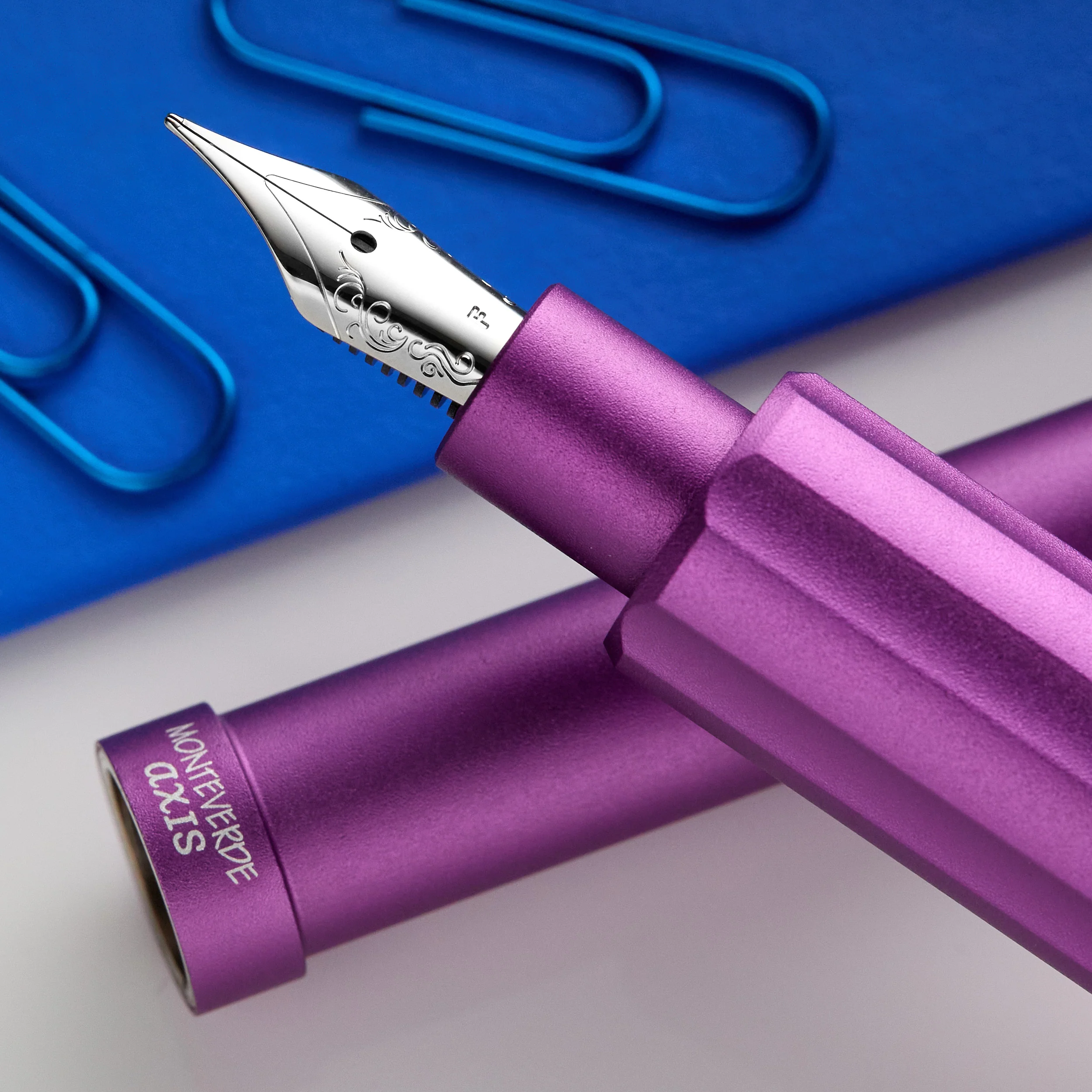 Monteverde Axis Fountain Pen - Matte Purple - Image 4
