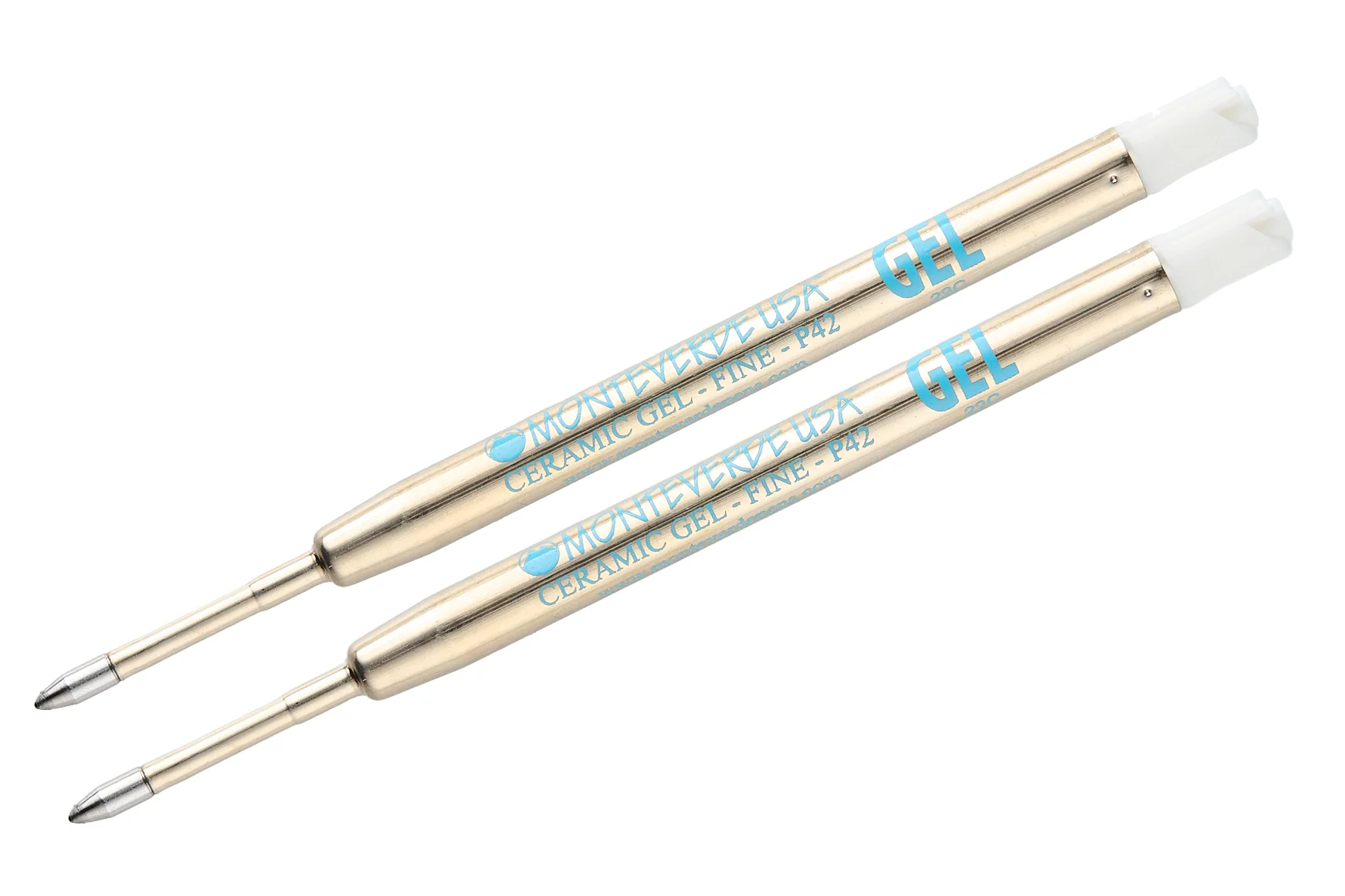Monteverde Capless Gel P42 Rollerball Refills - Turquoise, 0.7mm Fine (2-Pack) - Image 2