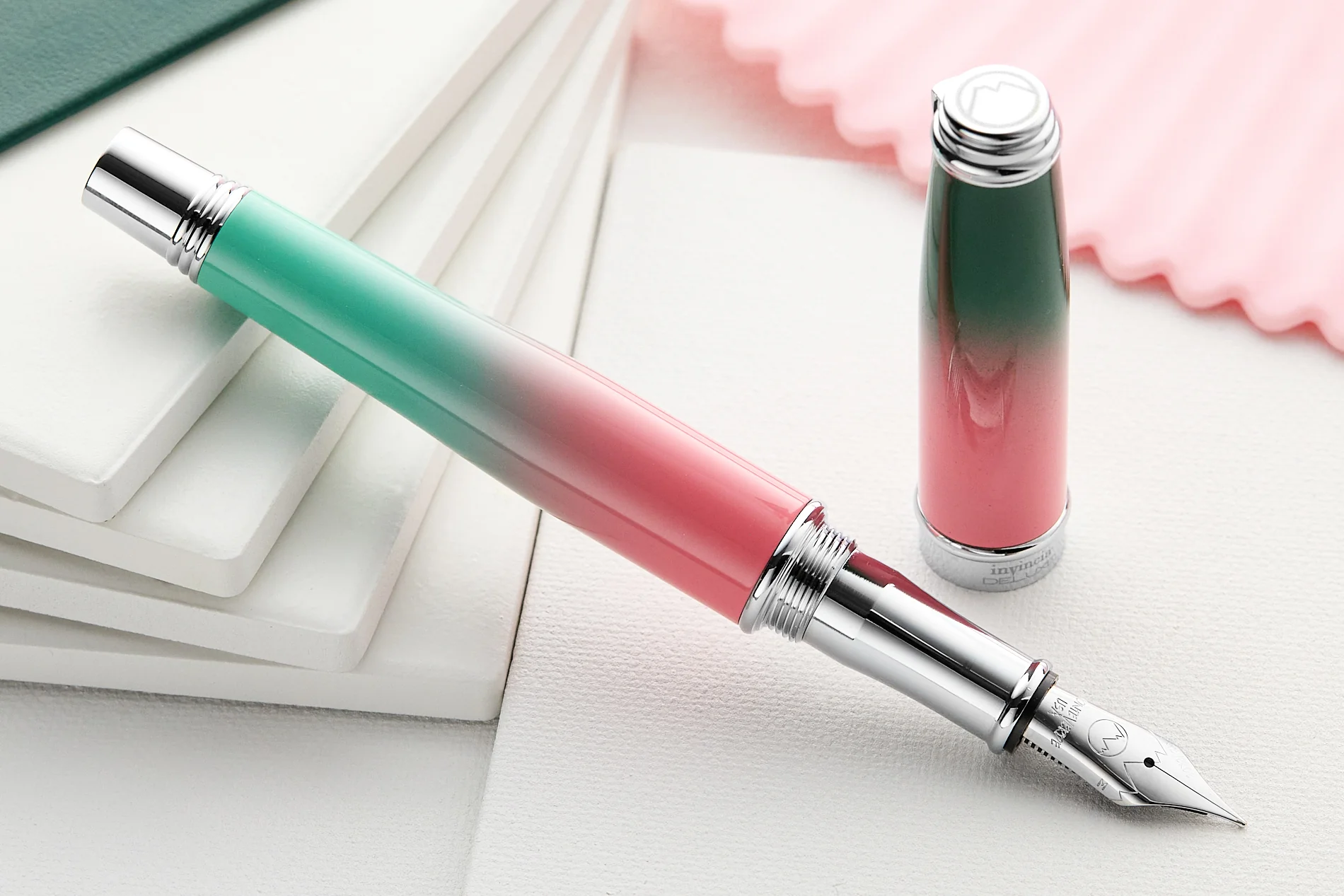Monteverde Invincia Deluxe Fountain Pen - Watermelon Ombré (Special Edition) - Image 5