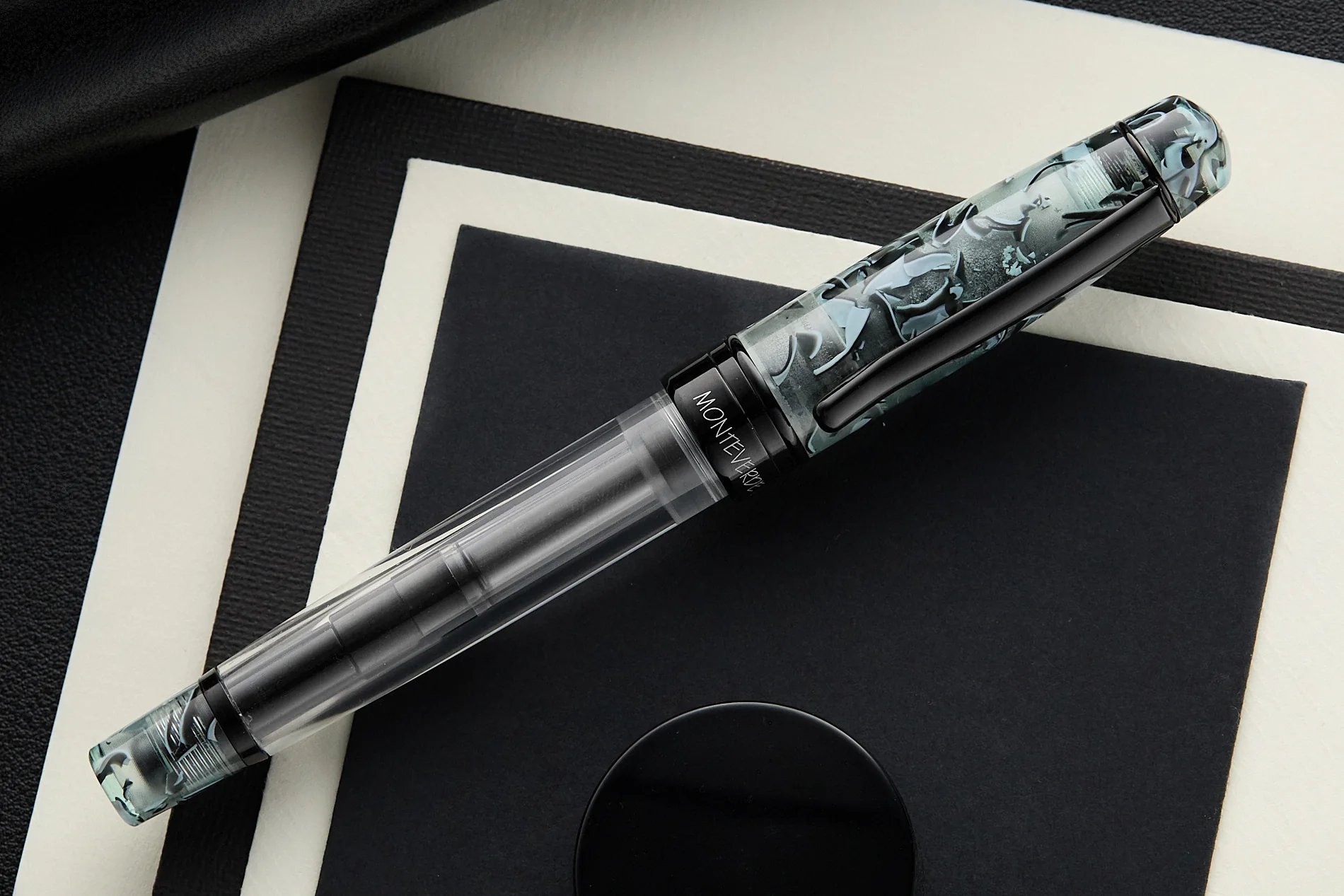 Monteverde Prima Piston Fountain Pen - Grey Marble (Special Edition) - Image 3