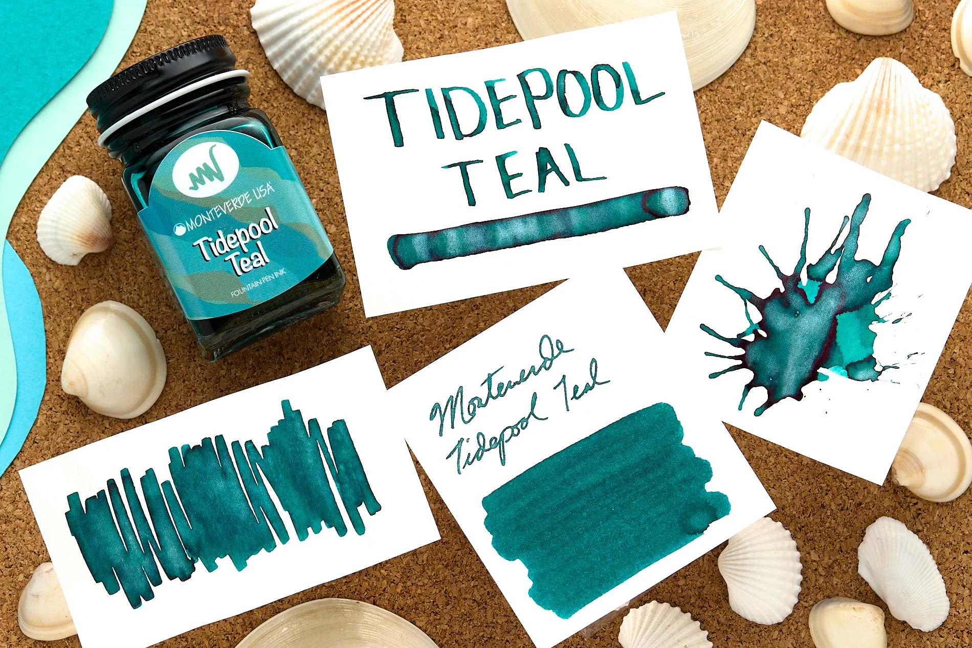 Monteverde Tidepool Teal - 30ml Bottled Ink - Image 2