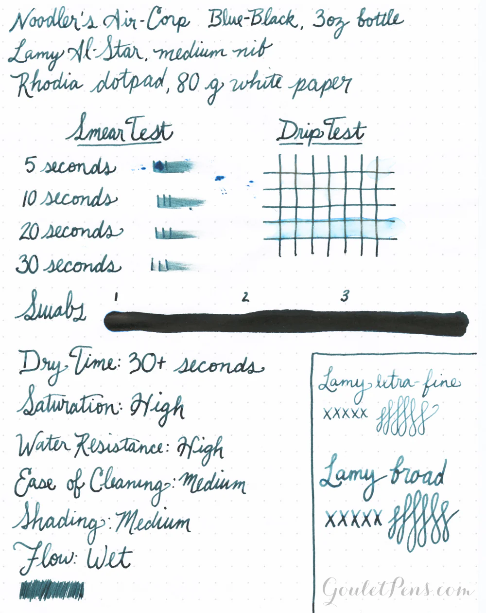 Noodler's Air-Corp Blue-Black - 3oz Bottled Ink - Image 6