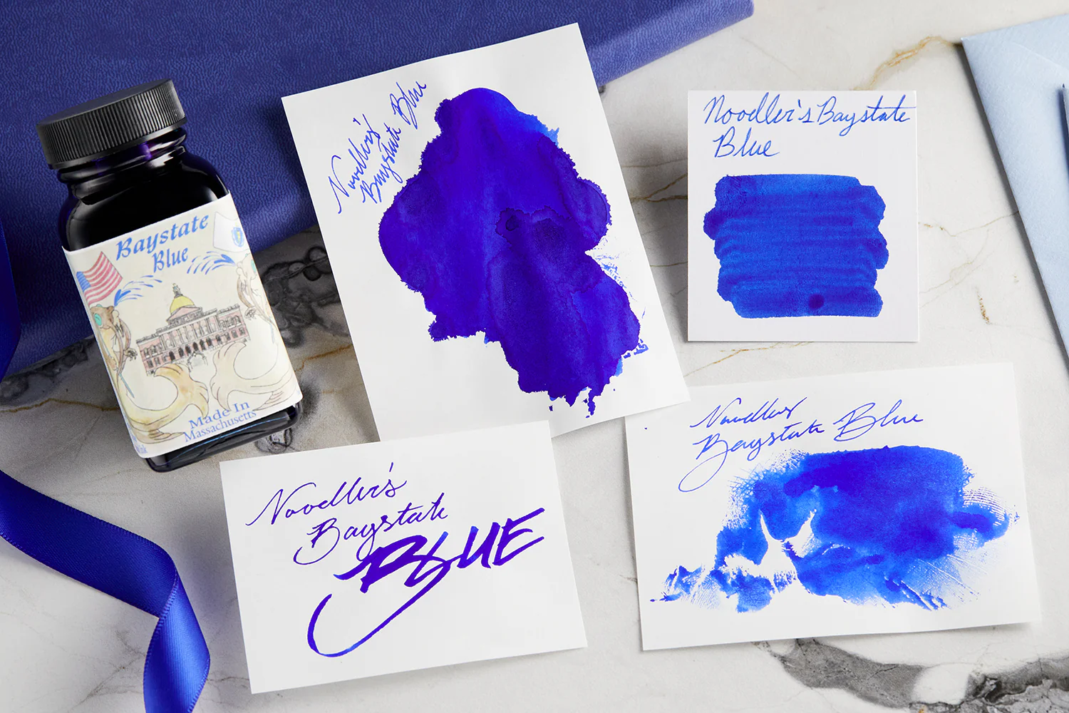 Noodler's Baystate Blue - 4.5oz Bottled Ink with Free Charlie Pen - Image 3