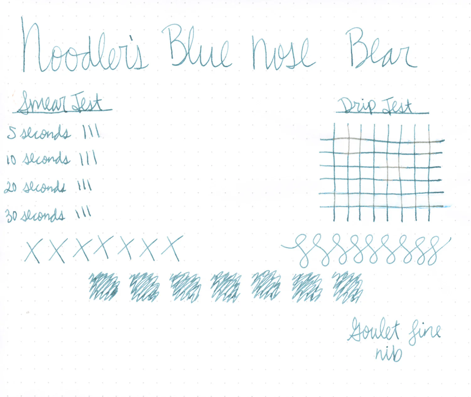 Noodler's Blue Nose Bear - Ink Sample - Image 3