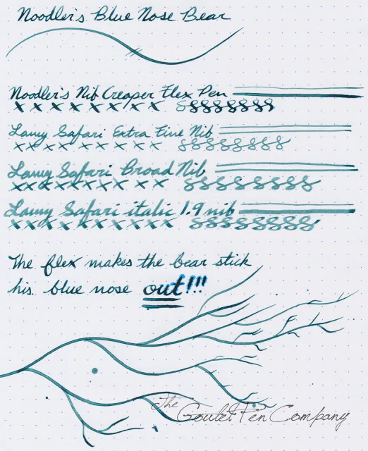 Noodler's Blue Nose Bear - Ink Sample - Image 7