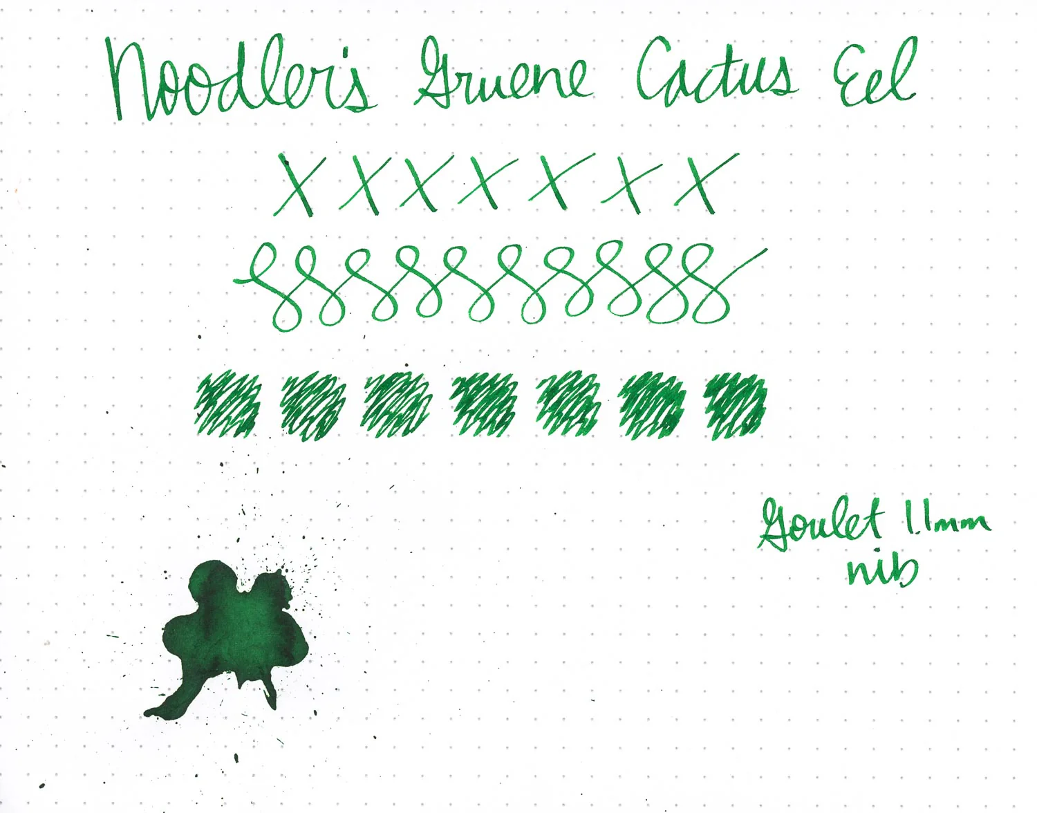 Noodler's Gruene Cactus Eel - Ink Sample - Image 7