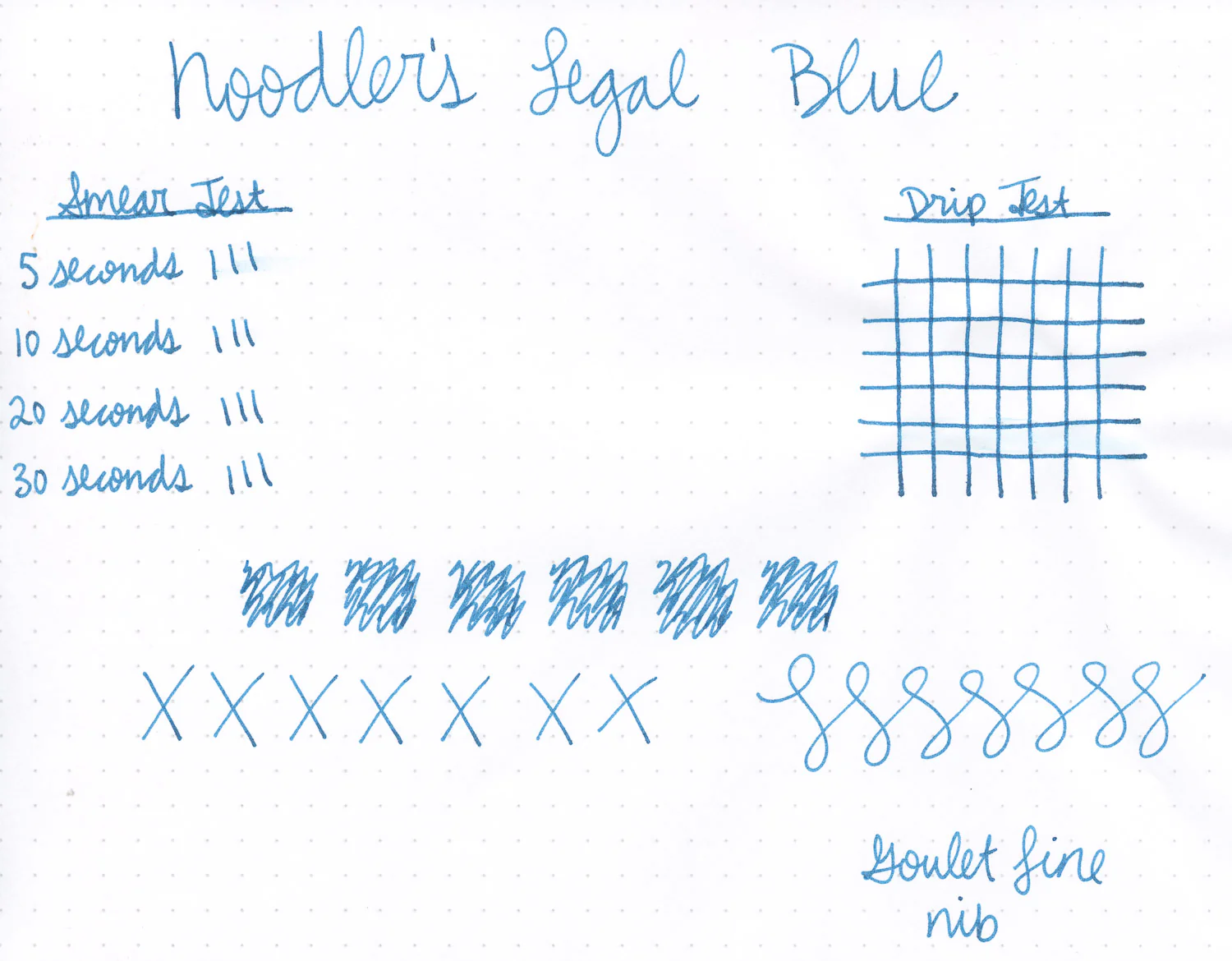 Noodler's Legal Blue - Ink Sample - Image 2