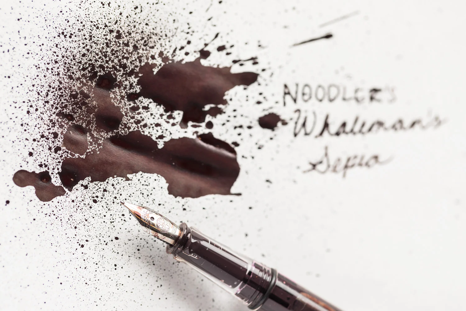 Noodler's Manjiro Nakahama Whaleman's Sepia - 4.5oz Bottled Ink with Free Charlie Pen - Image 2