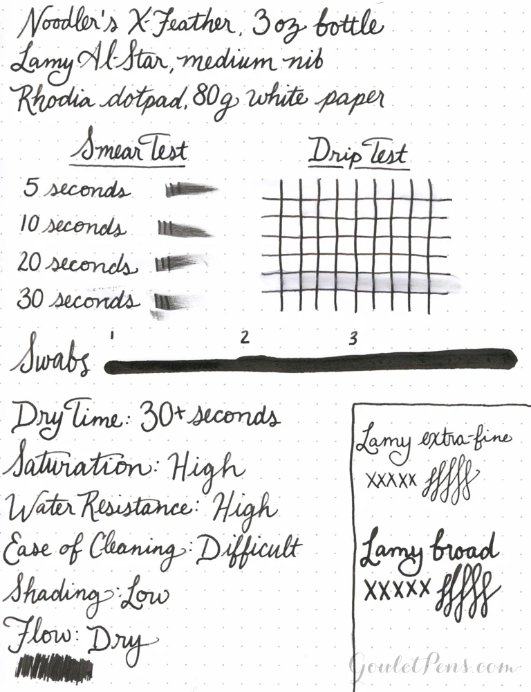 Noodler's X-Feather Black - 3oz Bottled Ink - Image 12