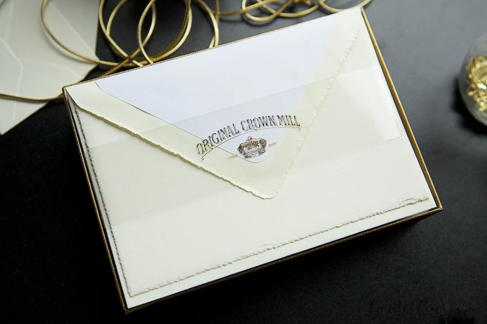 Original Crown Mill Classic Deckled Notecard Box Set - Cream - Image 3