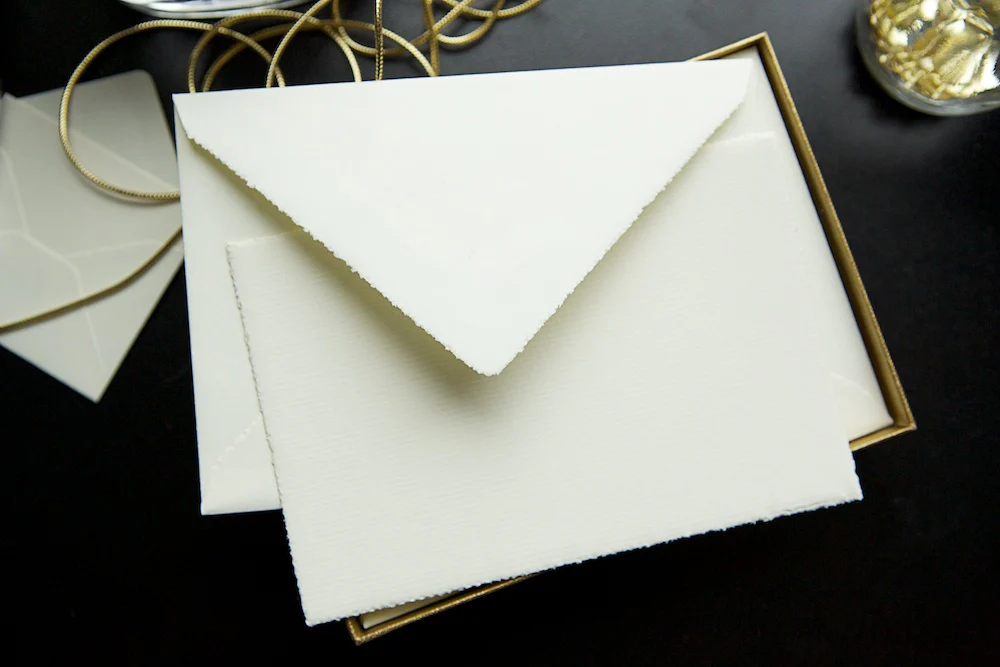 Original Crown Mill Classic Deckled Notecard Box Set - Cream - Image 4