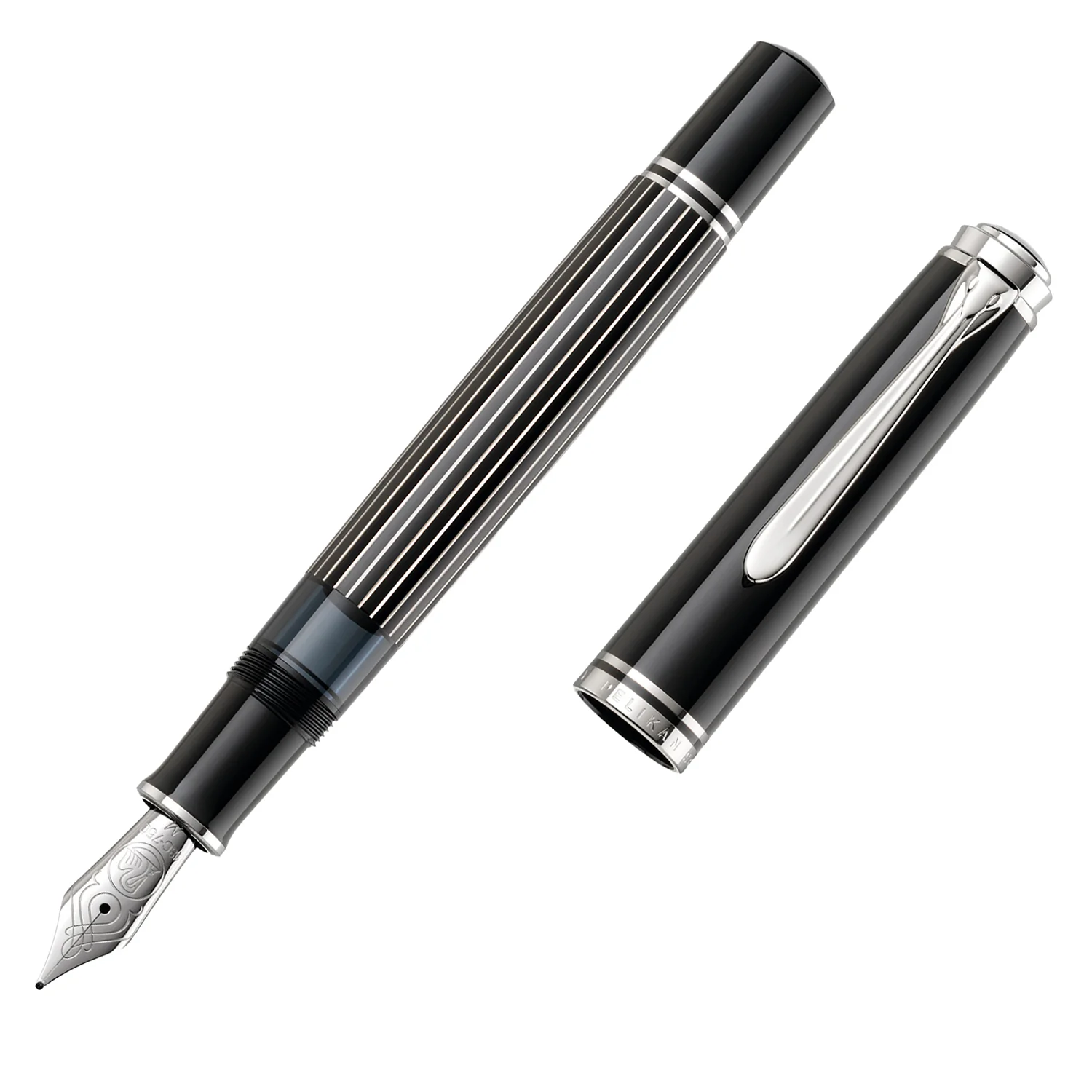 Pelikan M815 Fountain Pen - Metal Striped Black (Special Edition) - Image 9