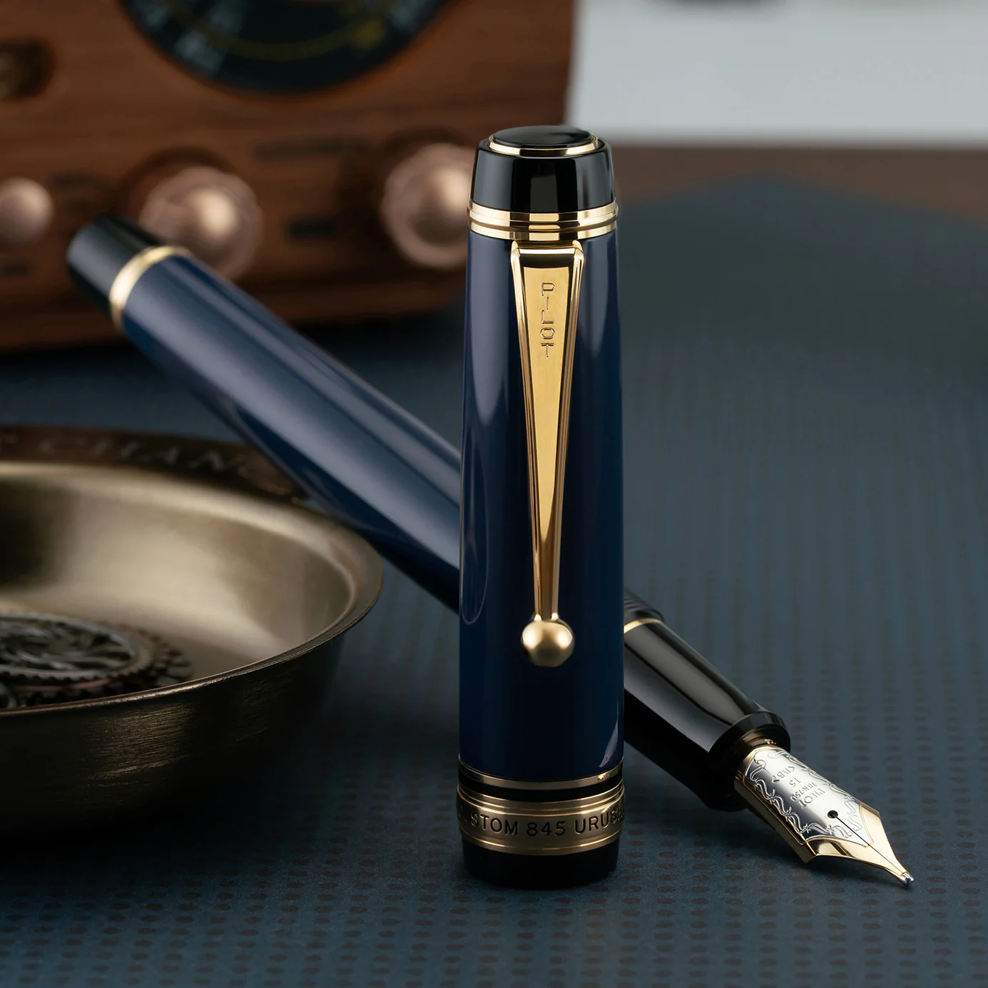 Pilot Custom 845 Urushi Fountain Pen - Prussian Blue - Image 4