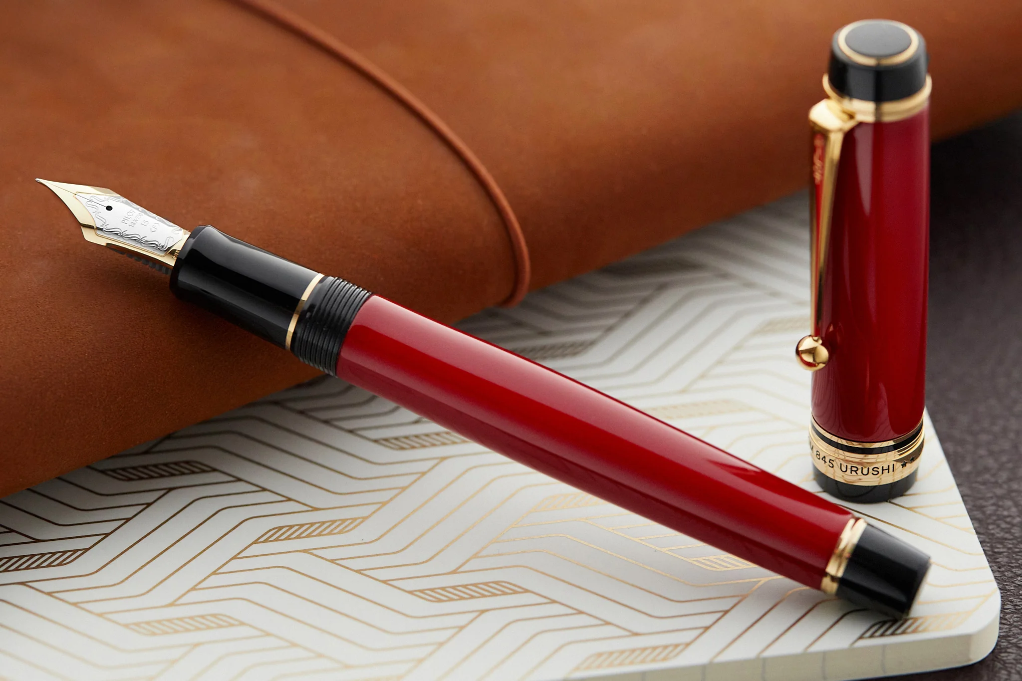 Pilot Custom 845 Urushi Fountain Pen - Vermillion - Image 9