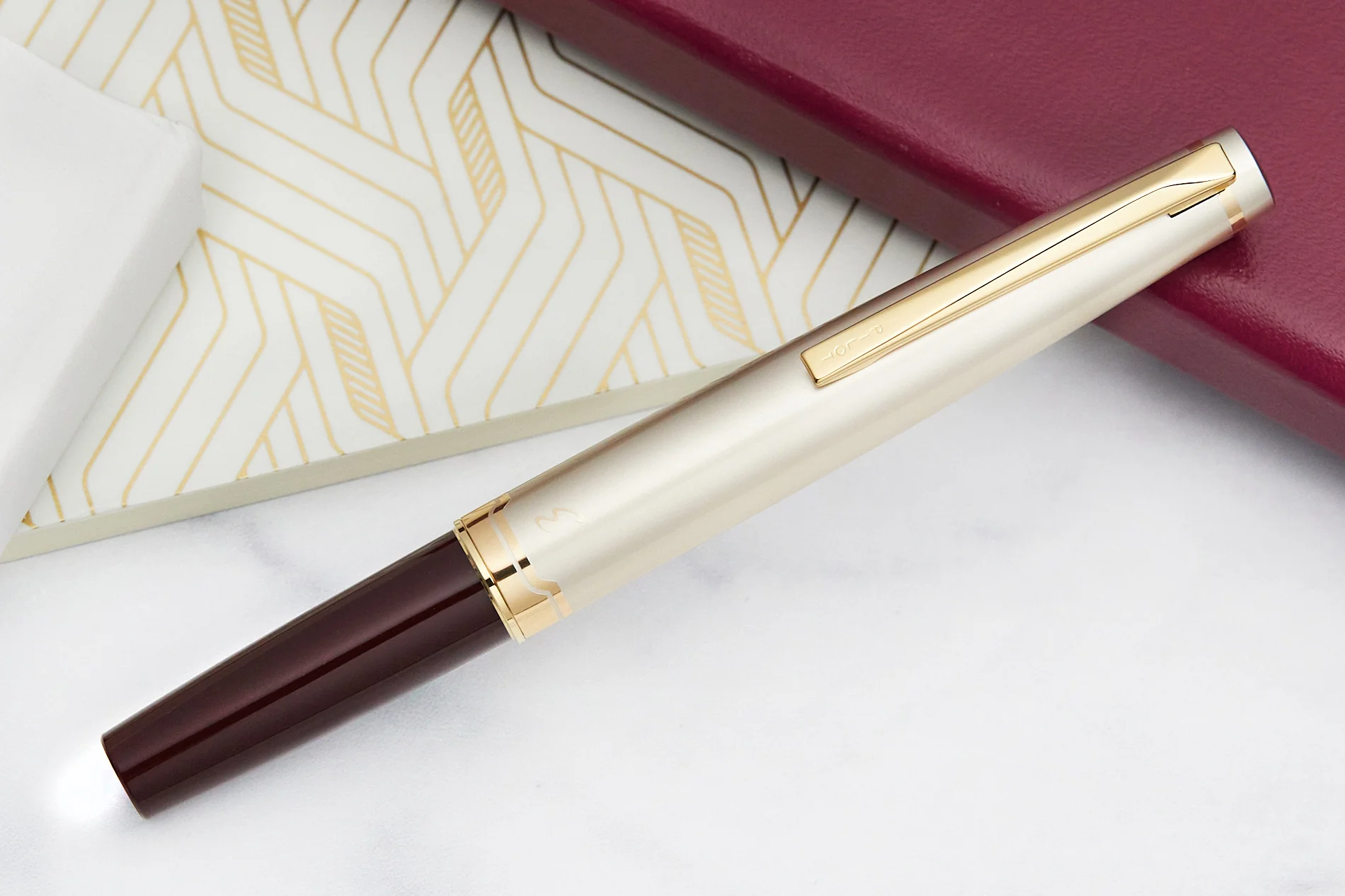 Pilot E95s Fountain Pen - Burgundy/Ivory - Image 7