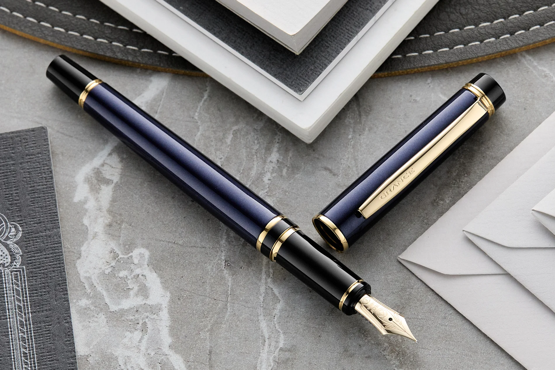 Pilot Grance Fountain Pen - Navy Blue - Image 6