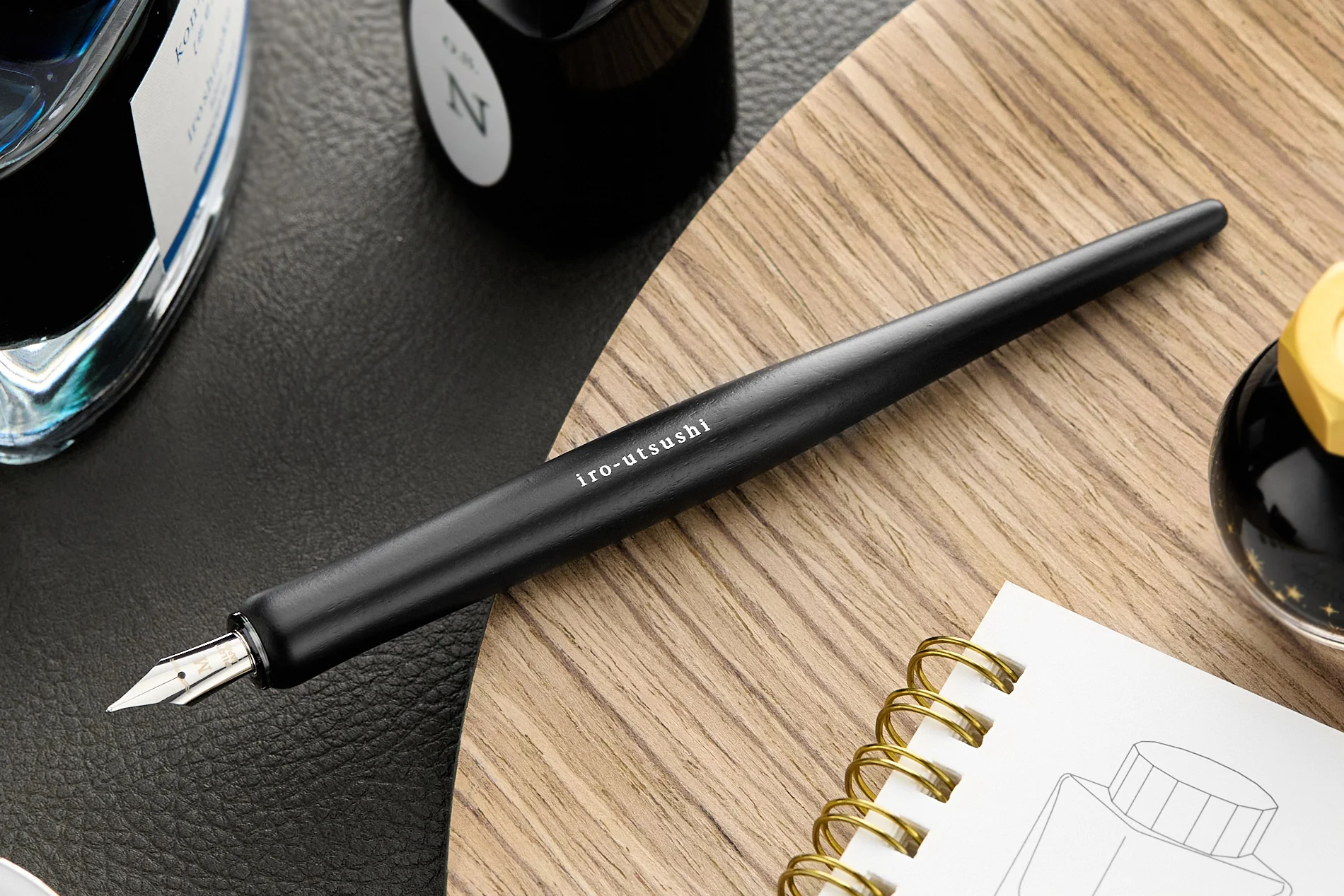 Pilot Iro-Utsushi Dip Pen - Black Wooden - Image 2