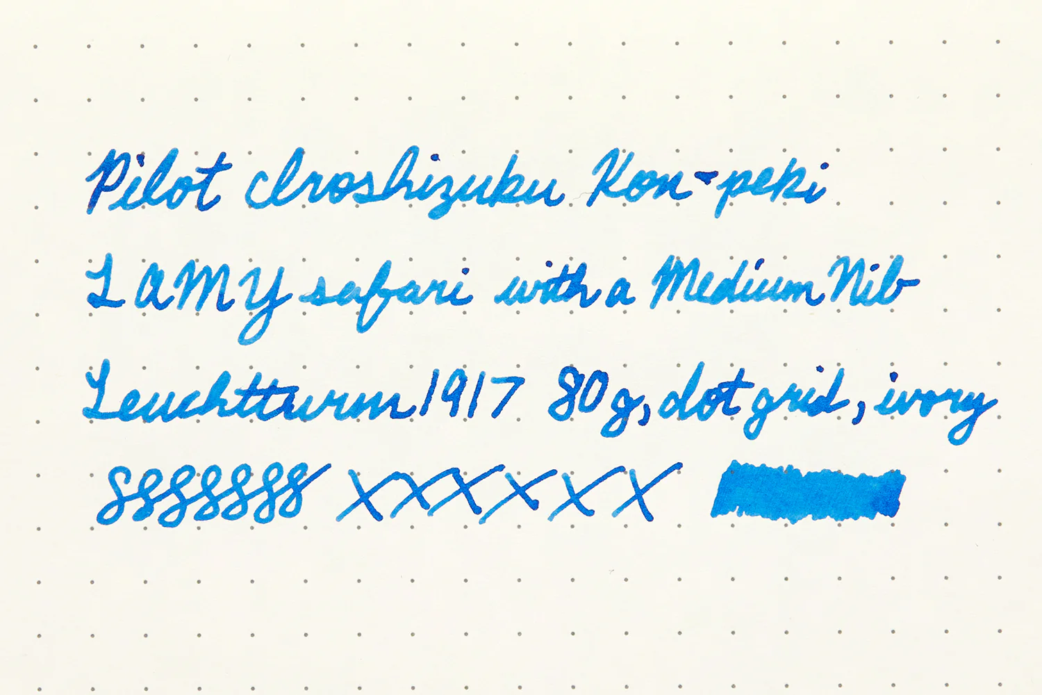 Pilot Iroshizuku Kon-peki - Ink Sample - Image 8
