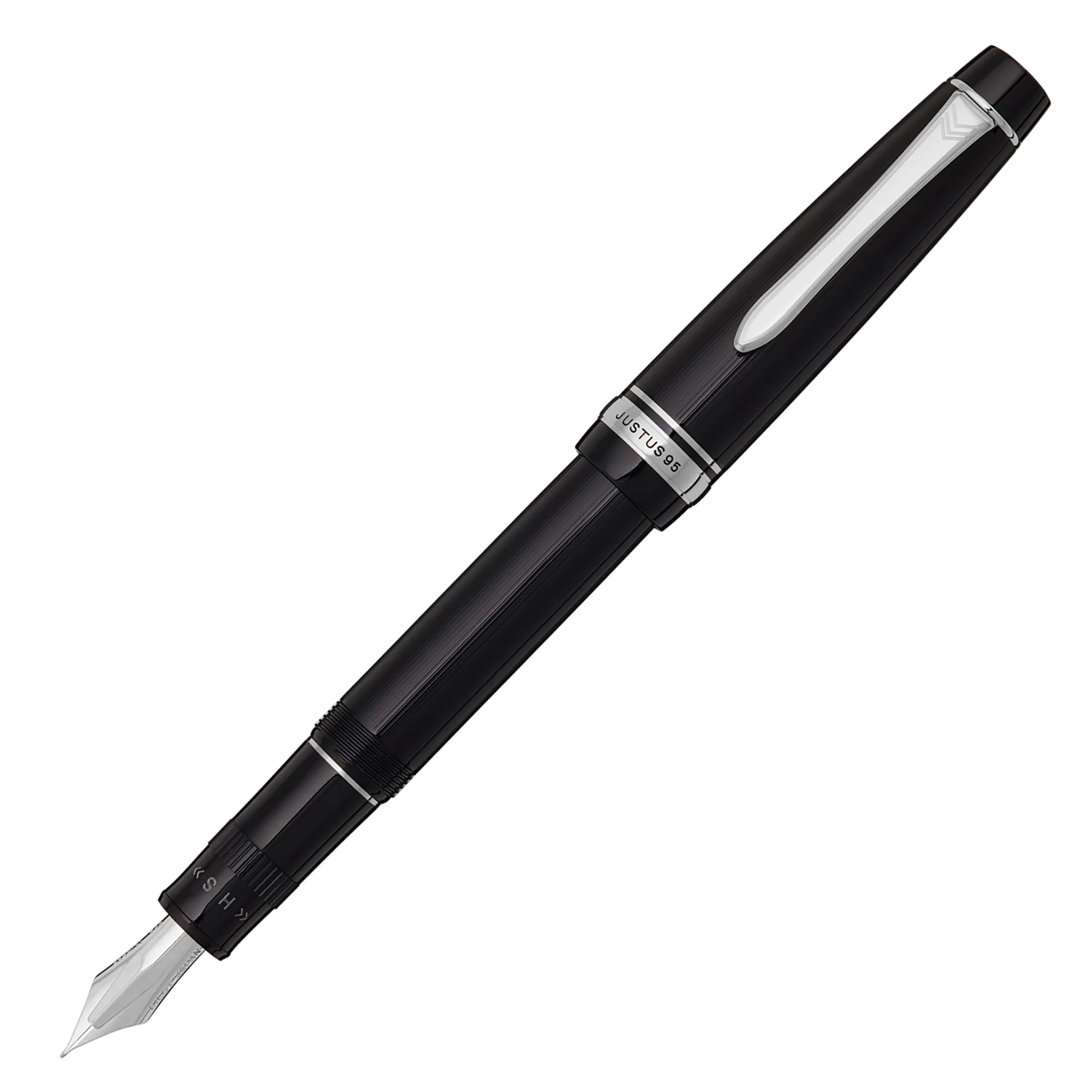 Pilot Justus 95 Fountain Pen - Black/Rhodium