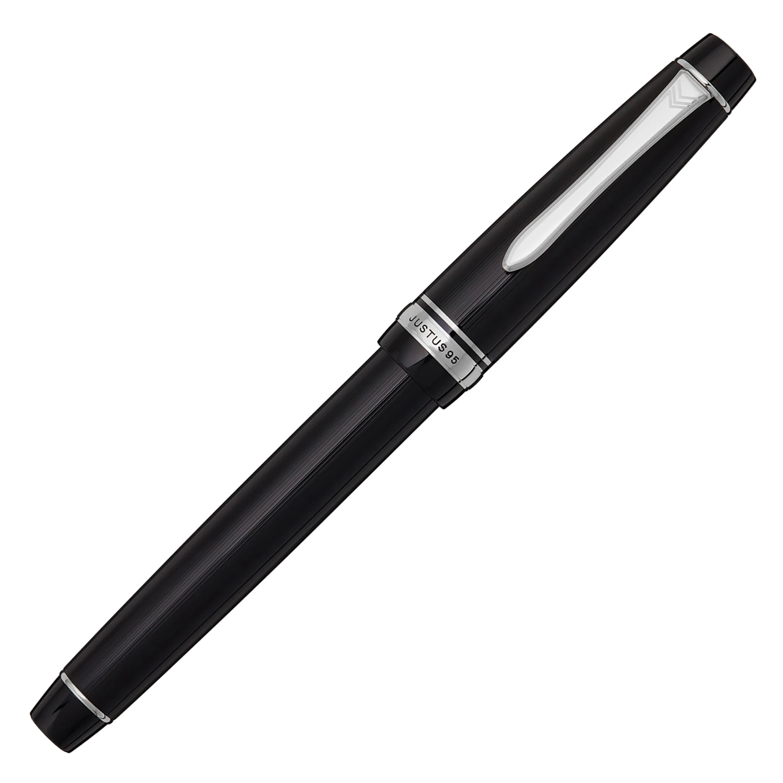 Pilot Justus 95 Fountain Pen - Black/Rhodium - Image 2