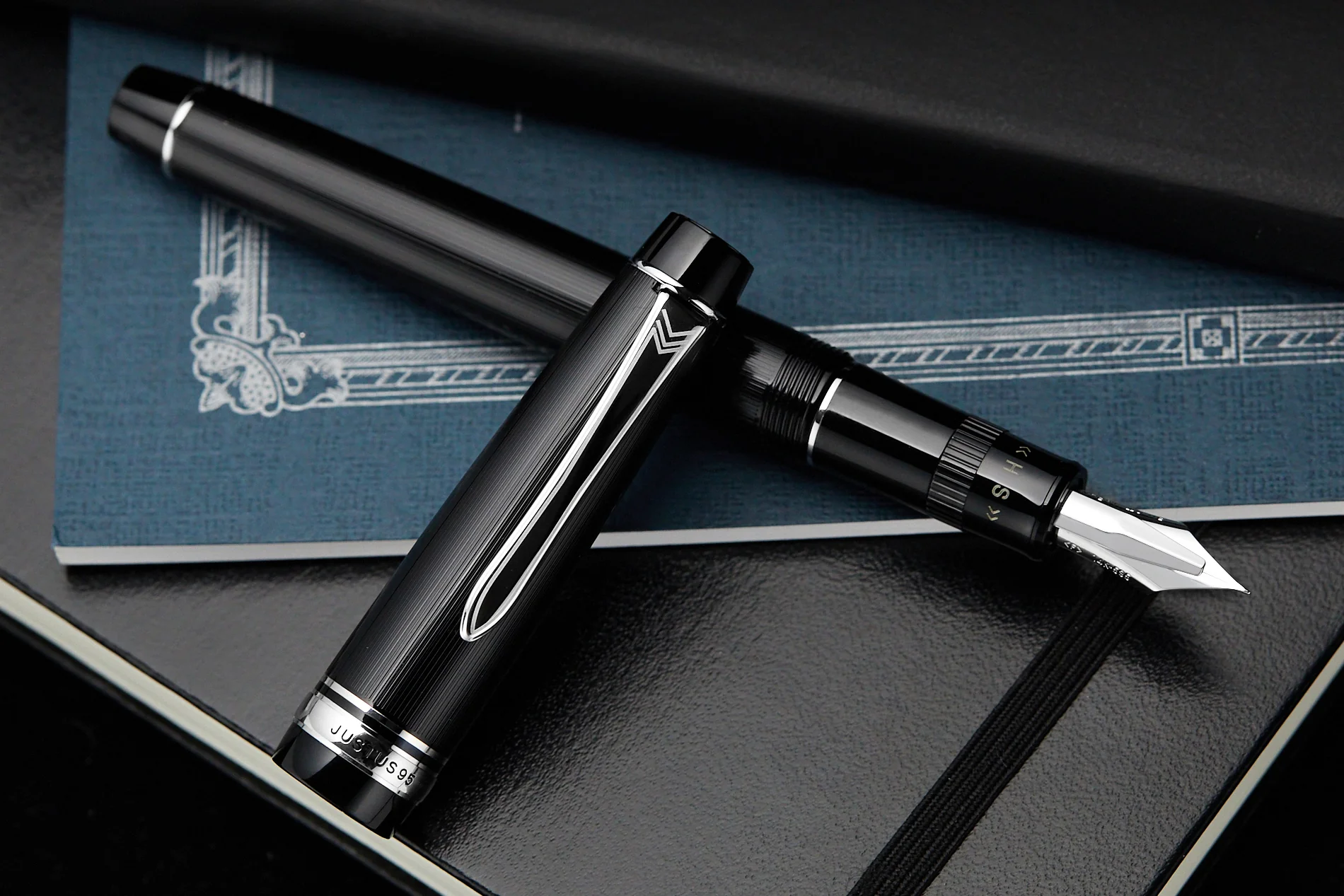 Pilot Justus 95 Fountain Pen - Black/Rhodium - Image 9