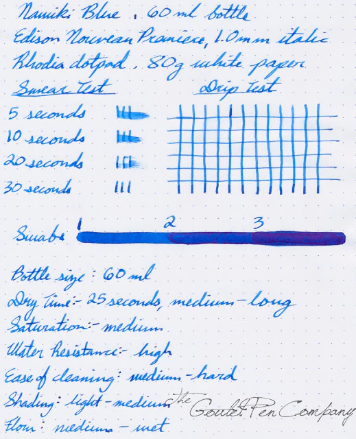 Pilot Namiki Blue - Ink Sample - Image 4