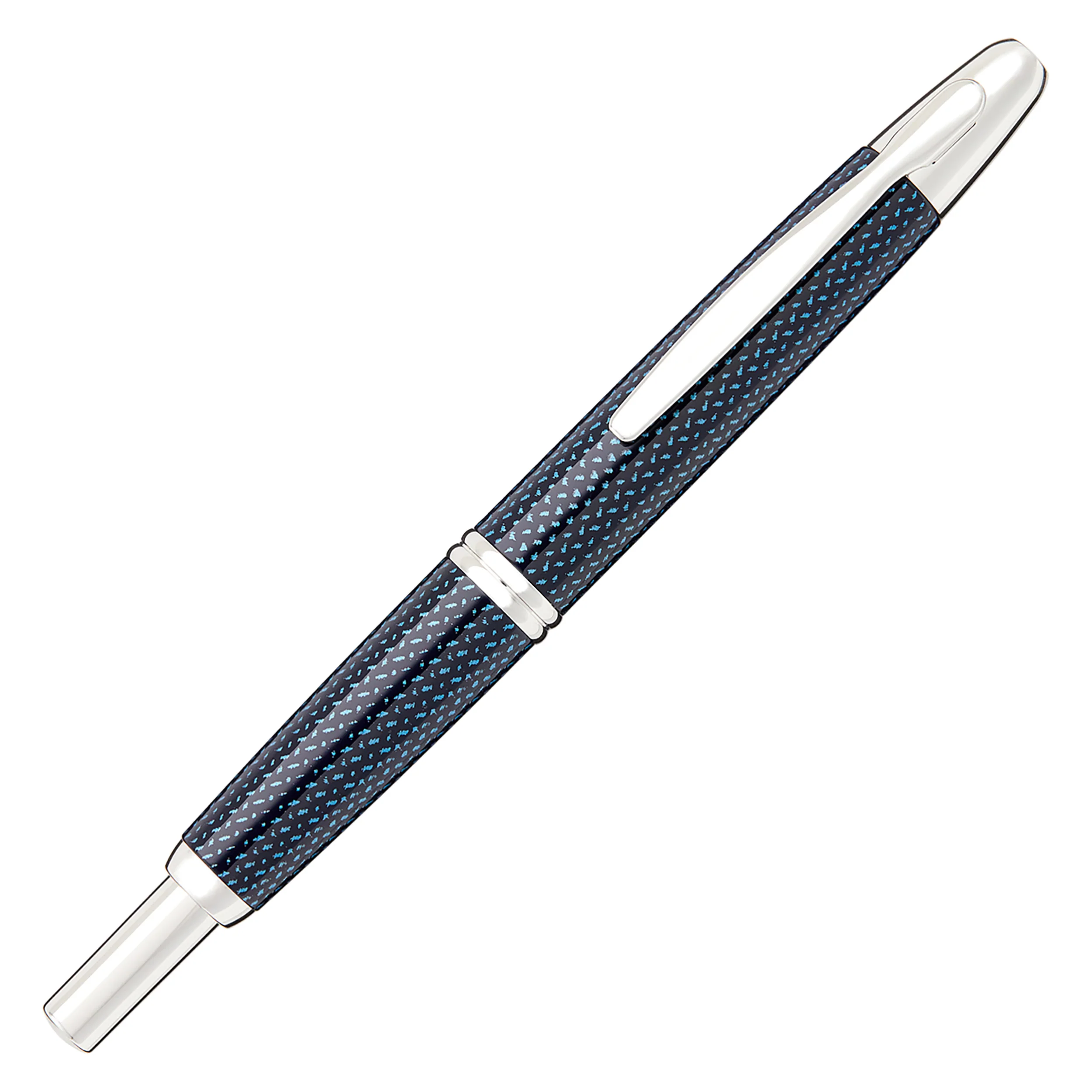 Pilot Vanishing Point Fountain Pen - Blue Carbonesque - Image 2