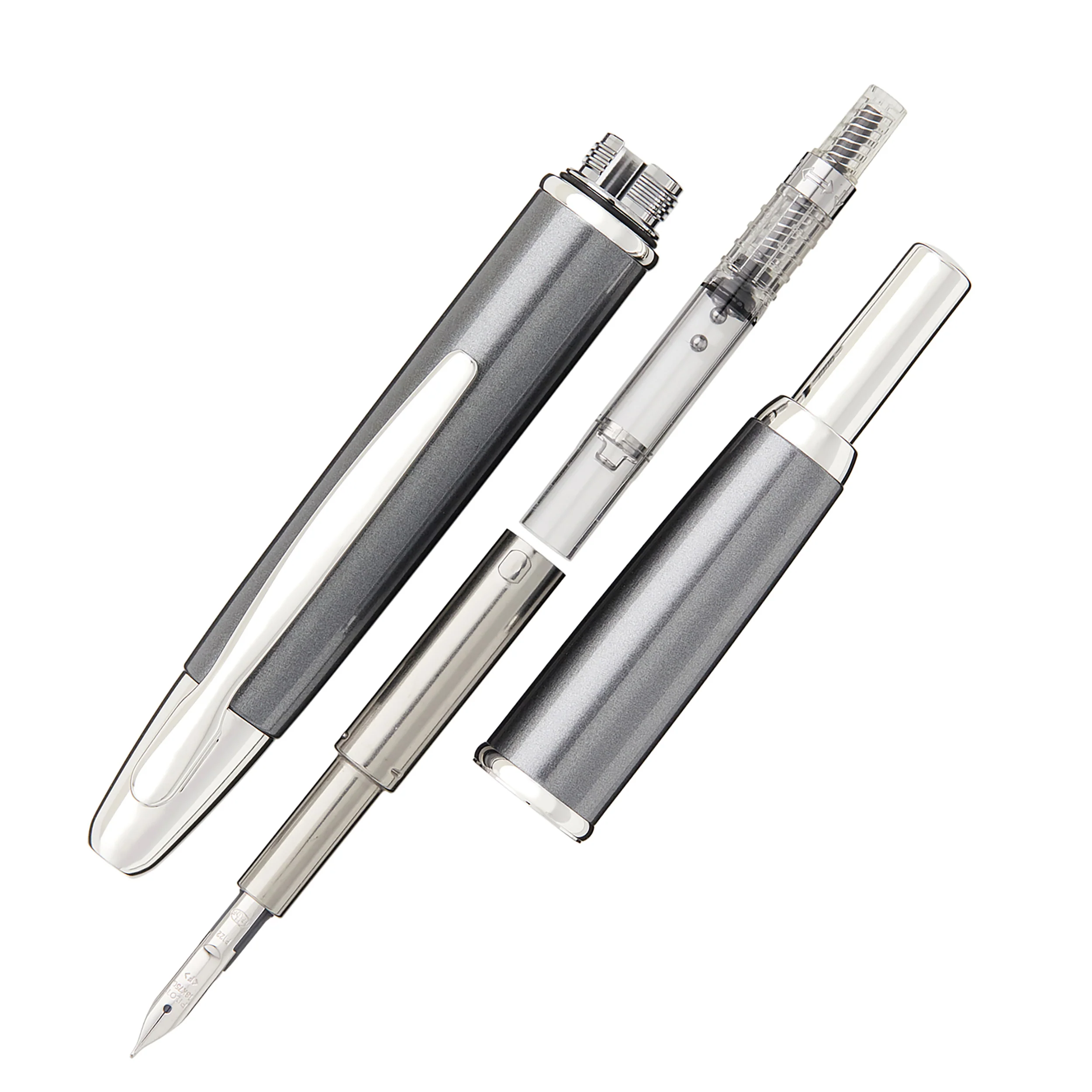 Pilot Vanishing Point Fountain Pen - Gun Metal/Rhodium - Image 3